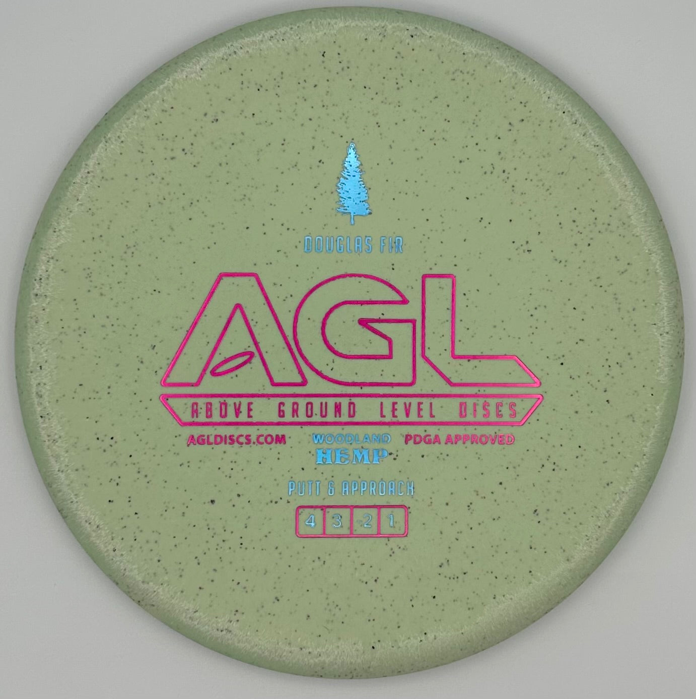 AGL Discs - Minty Green Woodland HEMP Douglas Fir (AGL Bar Stamp)
