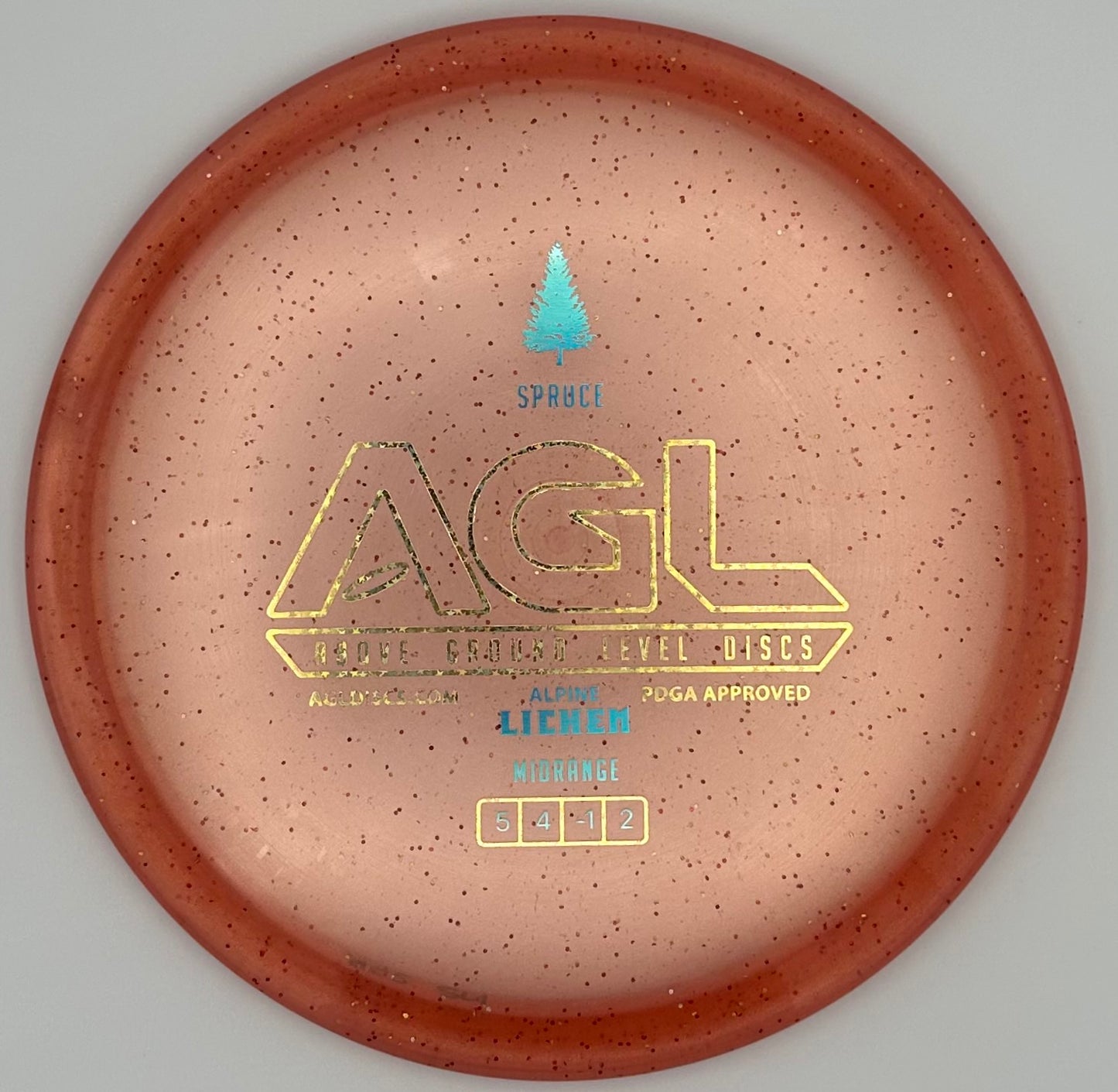 AGL Discs - Burnt Orange Alpine Lichen Spruce (AGL Bar Stamp)