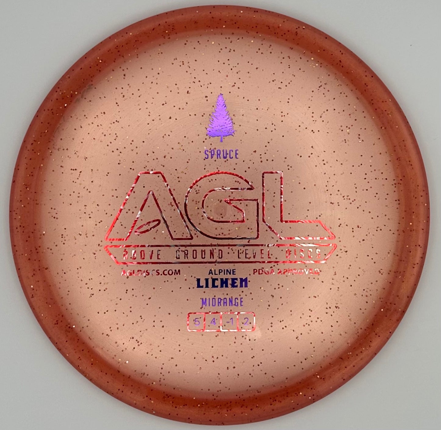 AGL Discs - Burnt Orange Alpine Lichen Spruce (AGL Bar Stamp)