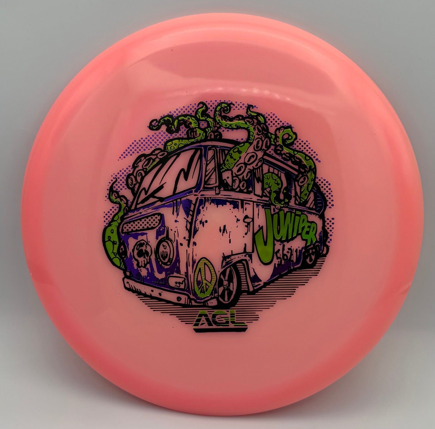 AGL Discs - Pink Alpine Glow Juniper (Octo Bus Stamp by Jef Wind)