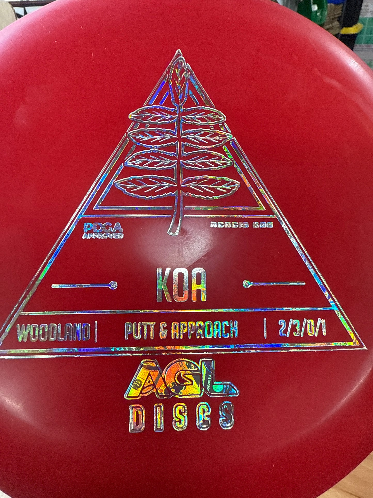 AGL Discs - Red Woodland Koa (Stock Stamp)