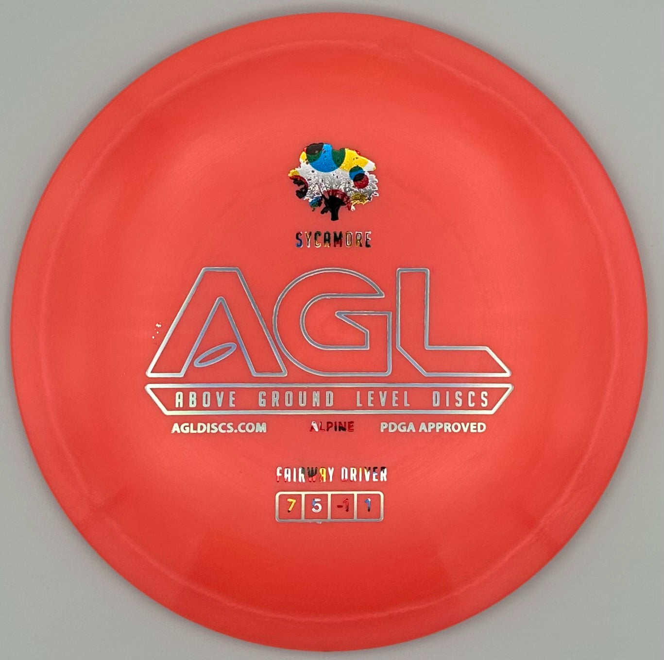 AGL Discs - Faded Red Alpine Sycamore (AGL Bar Stamp)