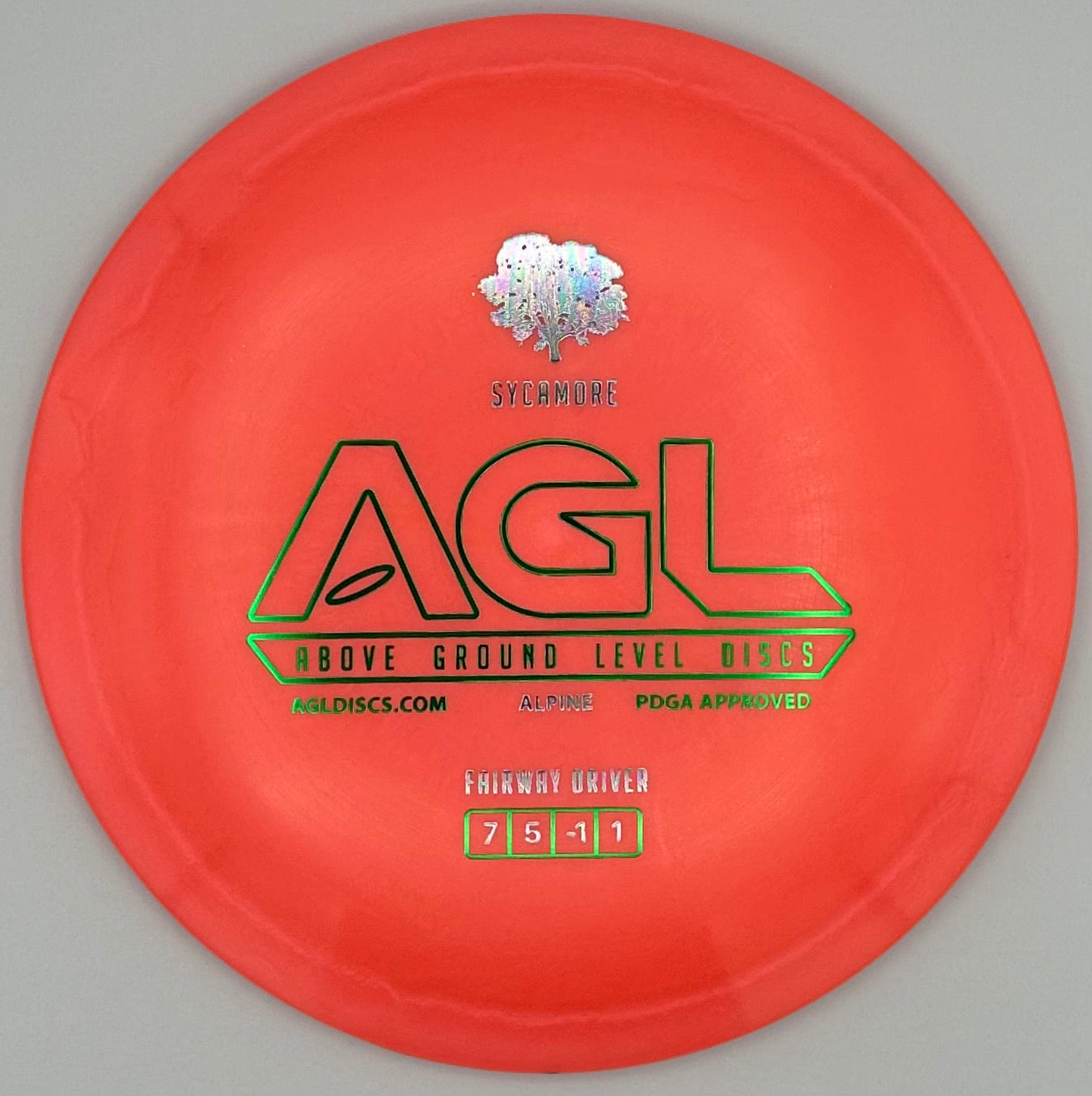 AGL Discs - Faded Red Alpine Sycamore (AGL Bar Stamp)