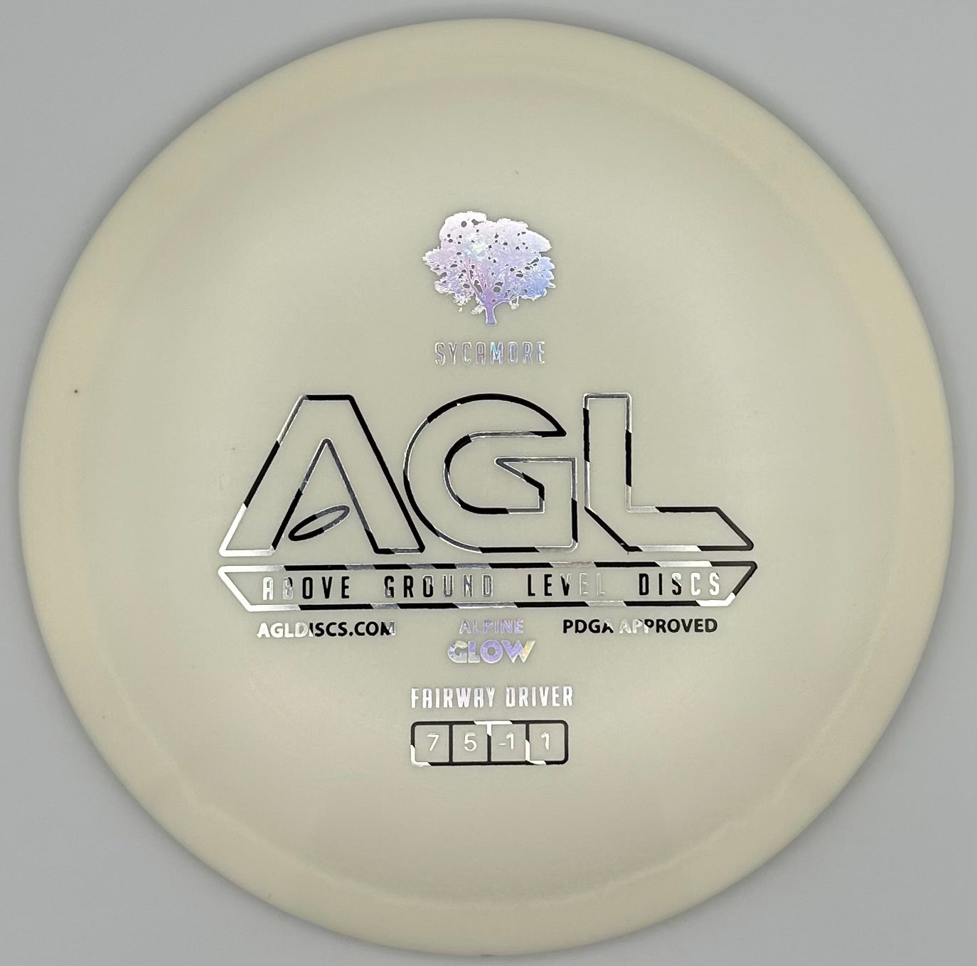 AGL Discs - Snowy GLOW Alpine Sycamore (AGL Bar Stamp)