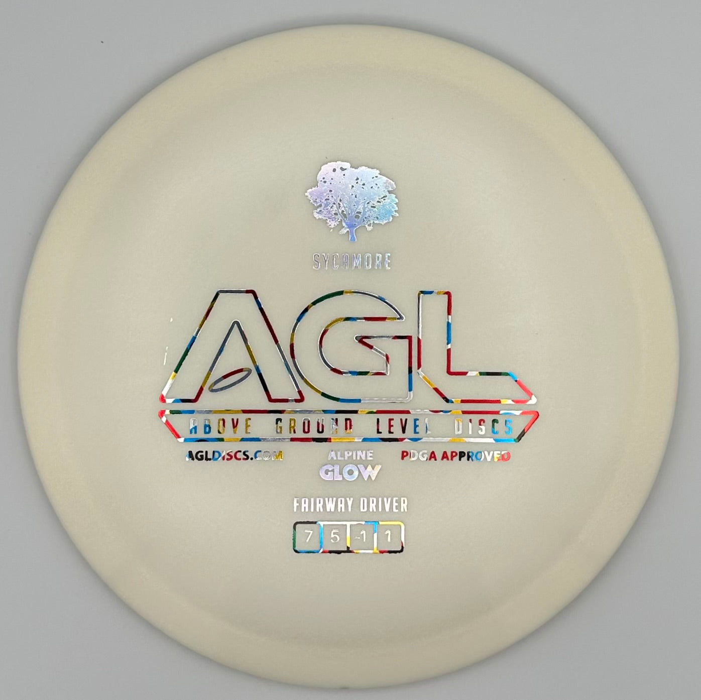 AGL Discs - Snowy GLOW Alpine Sycamore (AGL Bar Stamp)