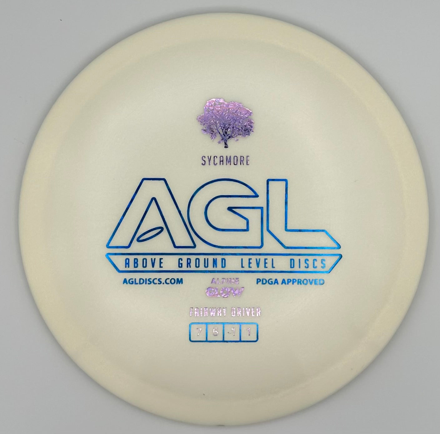 AGL Discs - Snowy GLOW Alpine Sycamore (AGL Bar Stamp)