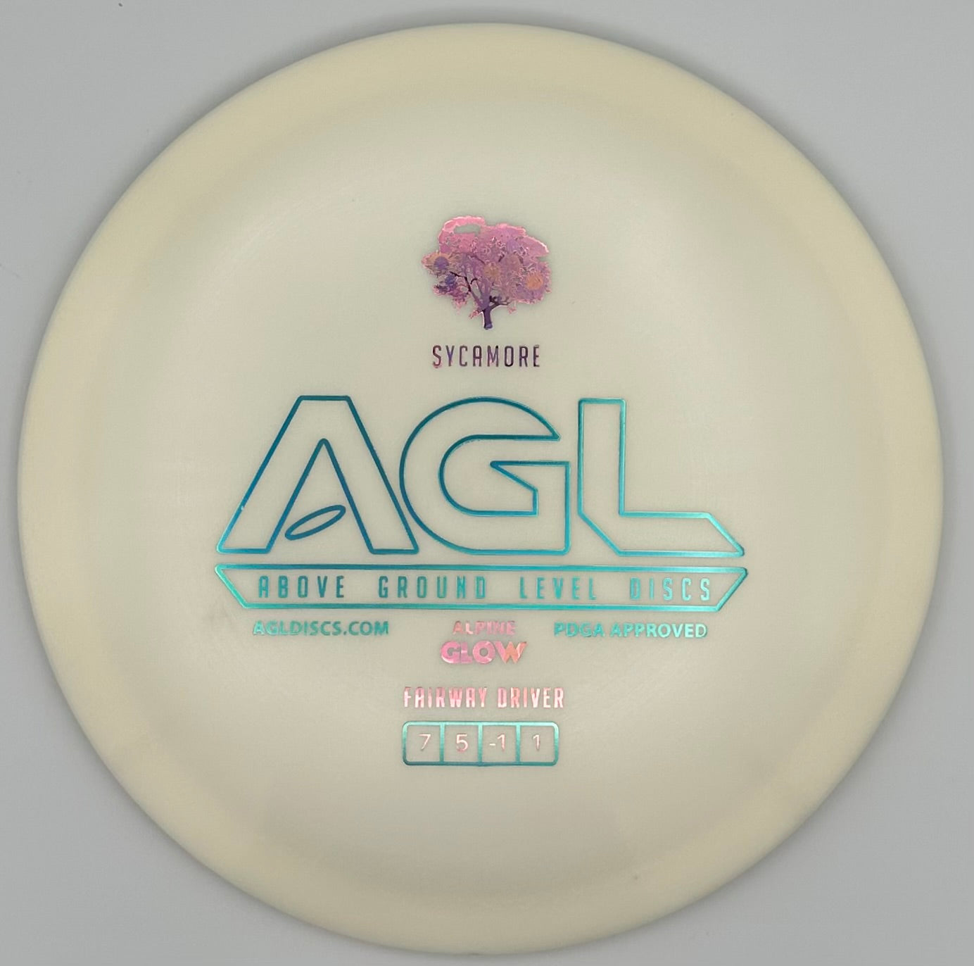 AGL Discs - Snowy GLOW Alpine Sycamore (AGL Bar Stamp)