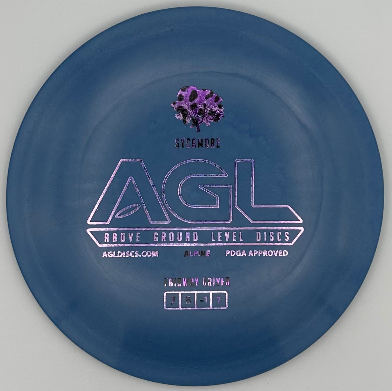 AGL Discs - Cornflower Blue Alpine Sycamore (AGL Bar Stamp)