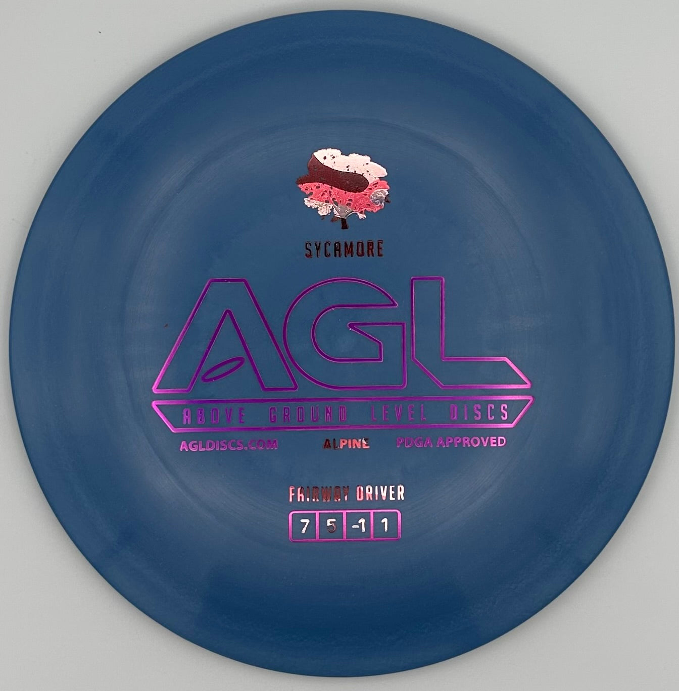 AGL Discs - Cornflower Blue Alpine Sycamore (AGL Bar Stamp)