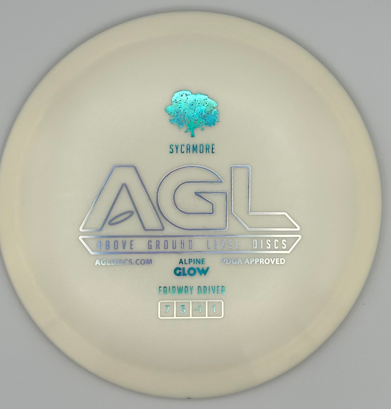 AGL Discs - Snowy GLOW Alpine Sycamore (AGL Bar Stamp)