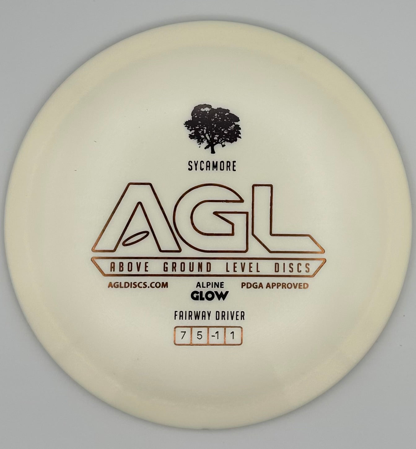 AGL Discs - Snowy GLOW Alpine Sycamore (AGL Bar Stamp)