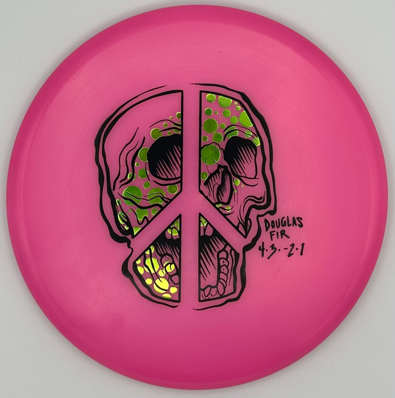 AGL Discs - Rosy Pink Alpine GLOW Douglas Fir (Peace Skull Stamp)