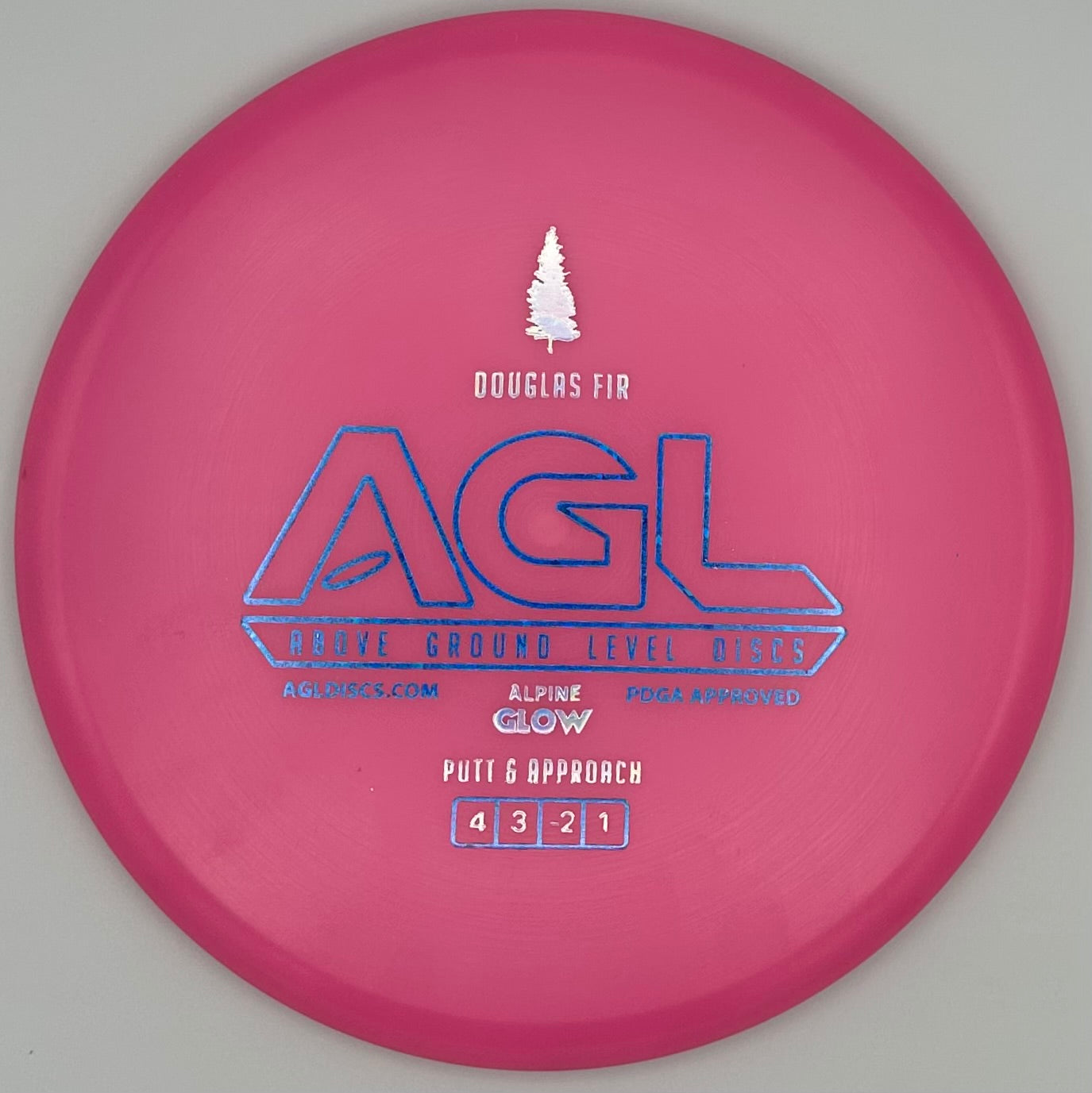 AGL Discs - Rosy Pink Alpine GLOW Douglas Fir (AGL Bar Stamp)