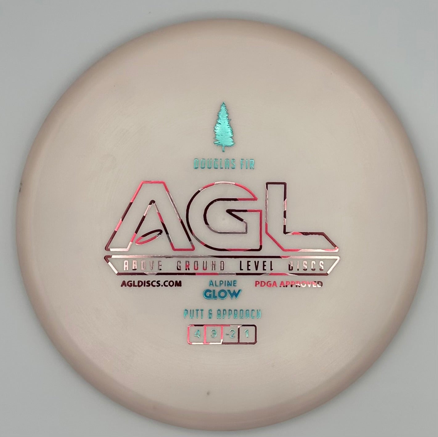 AGL Discs - Pearlescent Alpine GLOW Douglas Fir (AGL Bar Stamp)