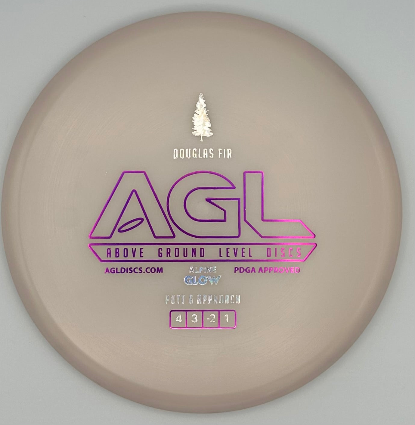 AGL Discs - Pearlescent Alpine GLOW Douglas Fir (AGL Bar Stamp)