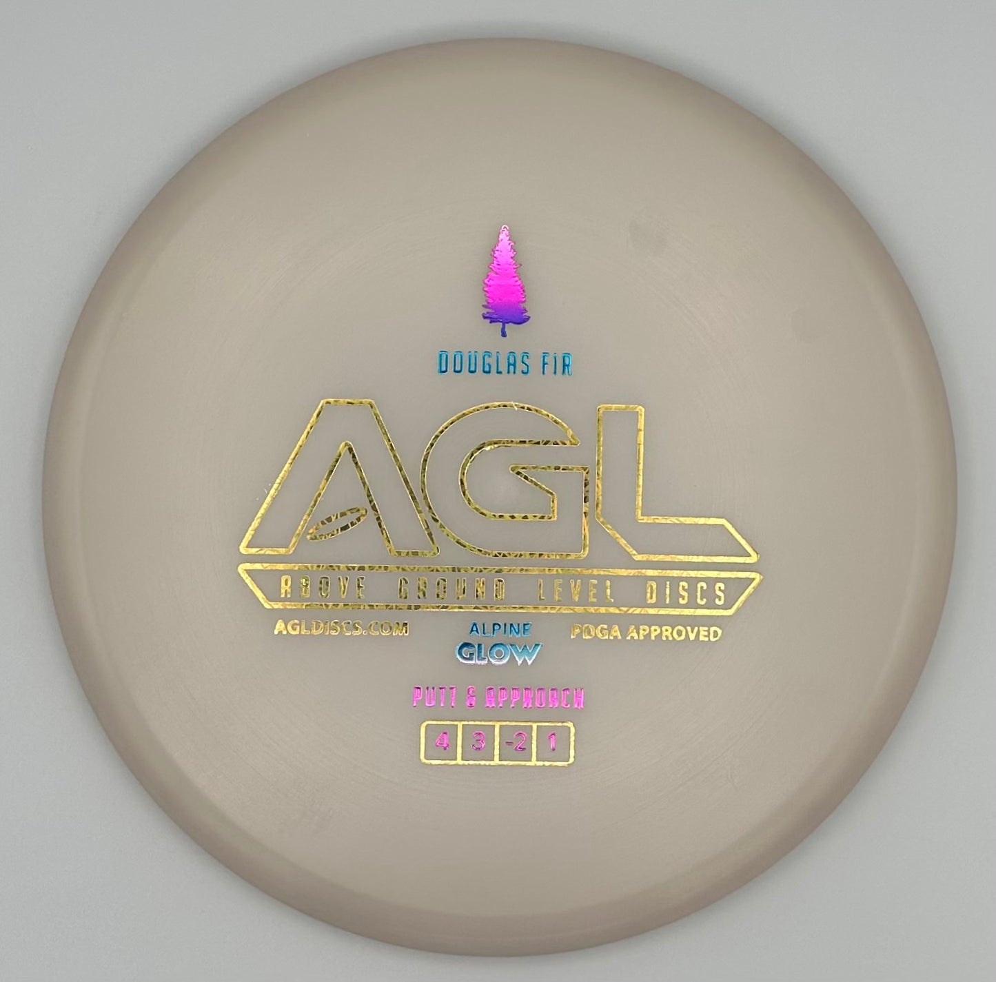 AGL Discs - Pearlescent Alpine GLOW Douglas Fir (AGL Bar Stamp)