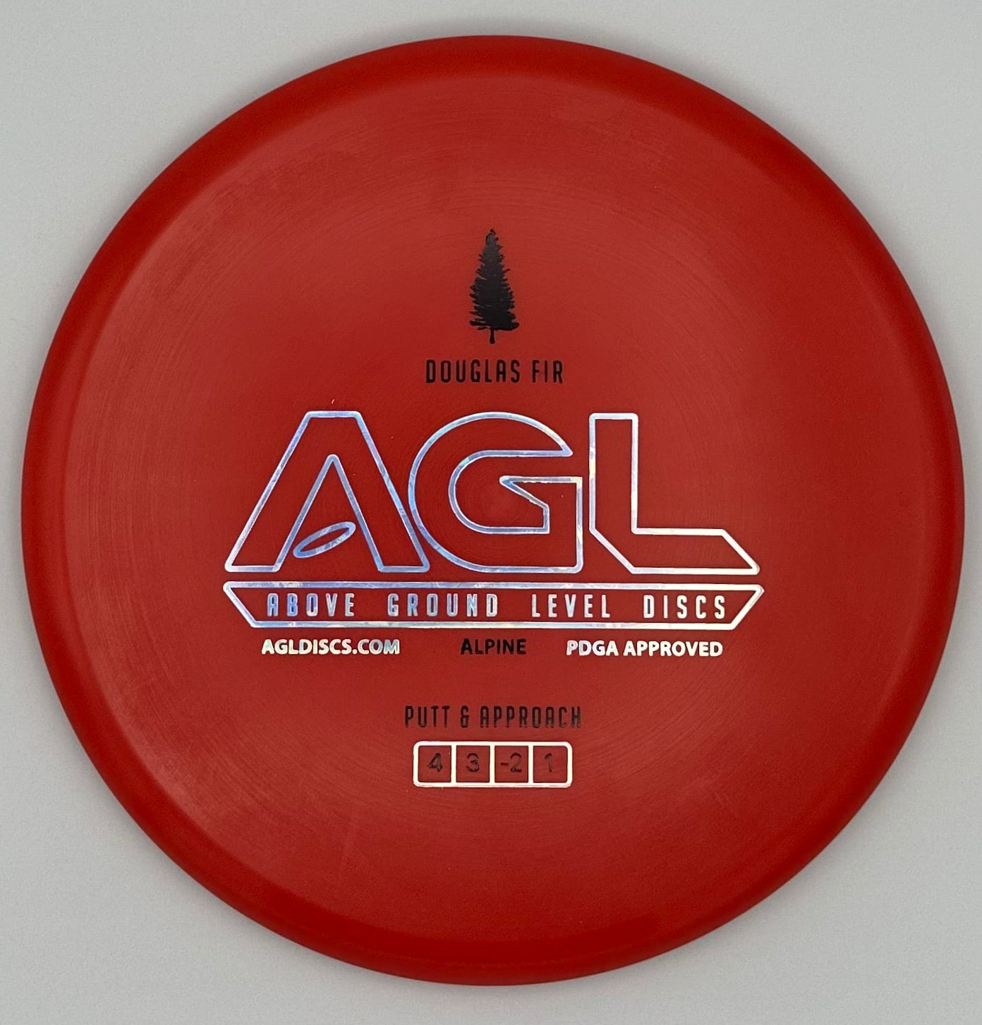 AGL Discs - Ribbon Red Alpine Douglas Fir (AGL Bar Stamp)