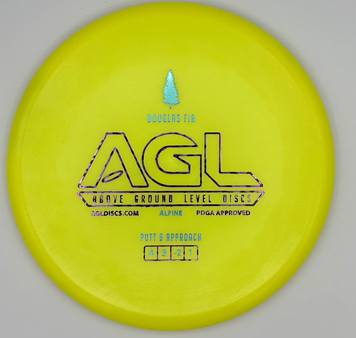 AGL Discs - Sunshine Yellow Alpine Douglas Fir (AGL Bar Stamp)