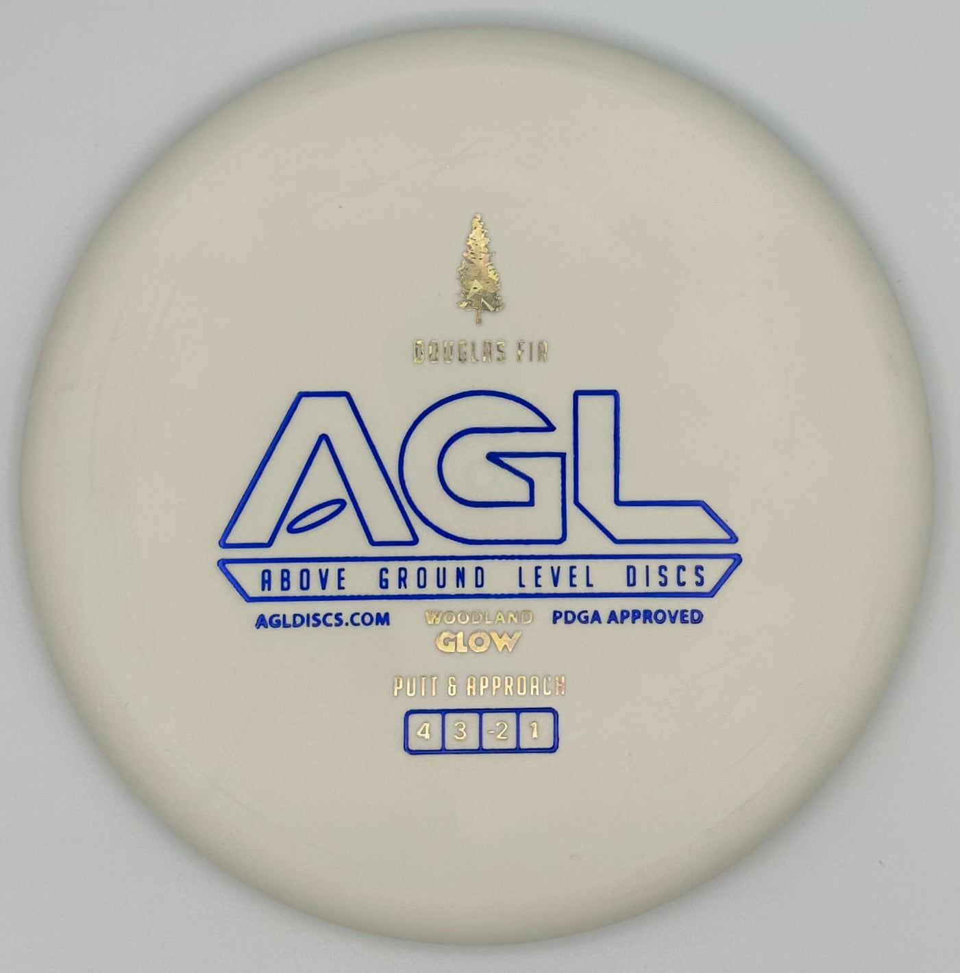 AGL Discs - White Woodland GLOW Douglas Fir (AGL Bar Stamp)