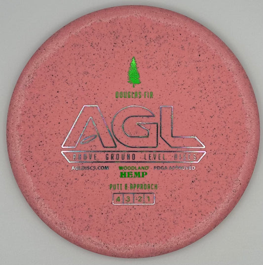 AGL Discs - Carnation Pink Woodland HEMP Douglas Fir (AGL Bar Stamp)