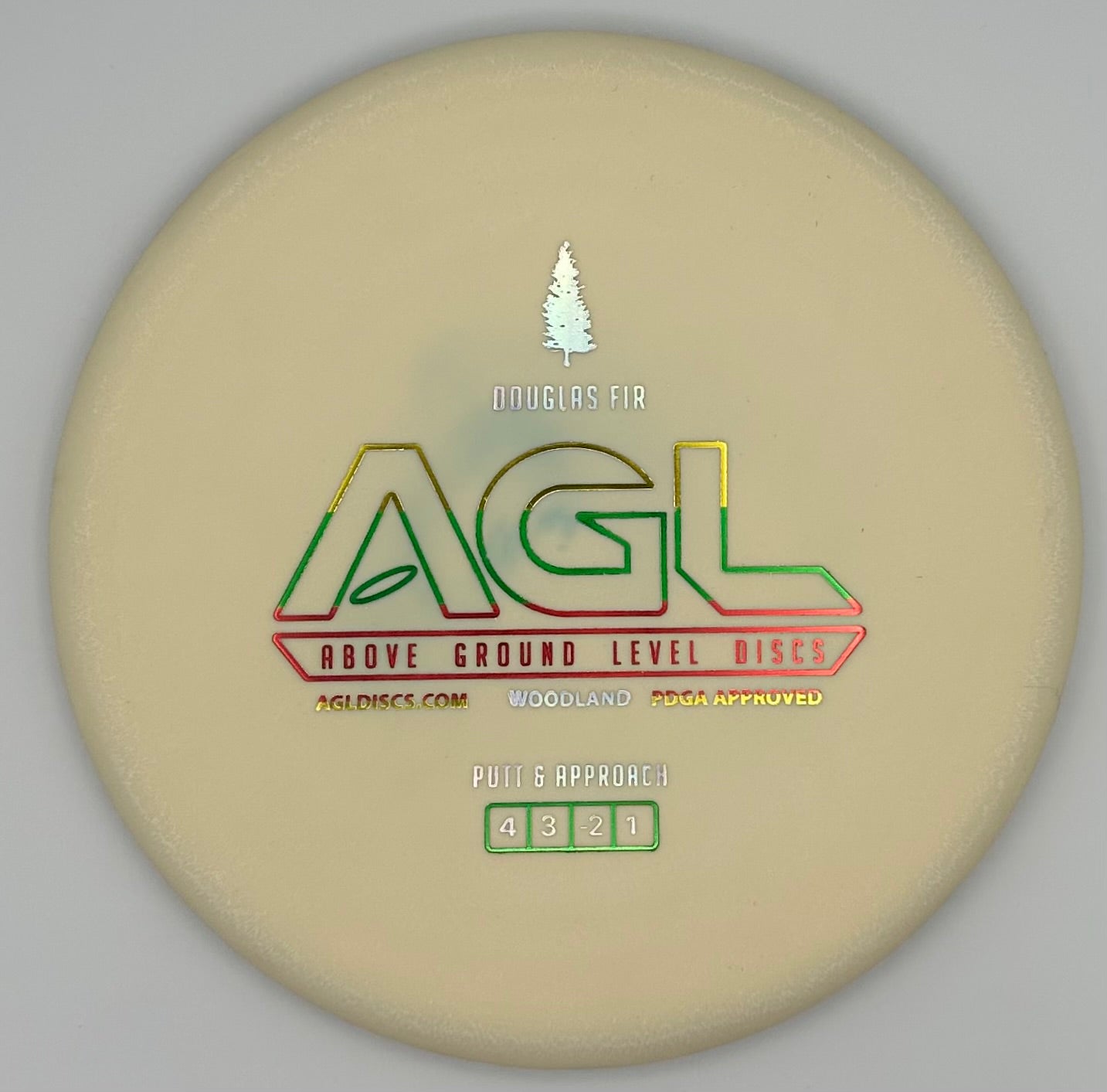 AGL Discs - White Woodland Douglas Fir (AGL Bar Stamp)