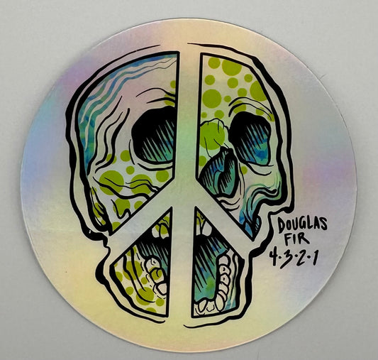 AGL Discs - Douglas Fir Sticker (Peace Skull by Jazmine Bennett)