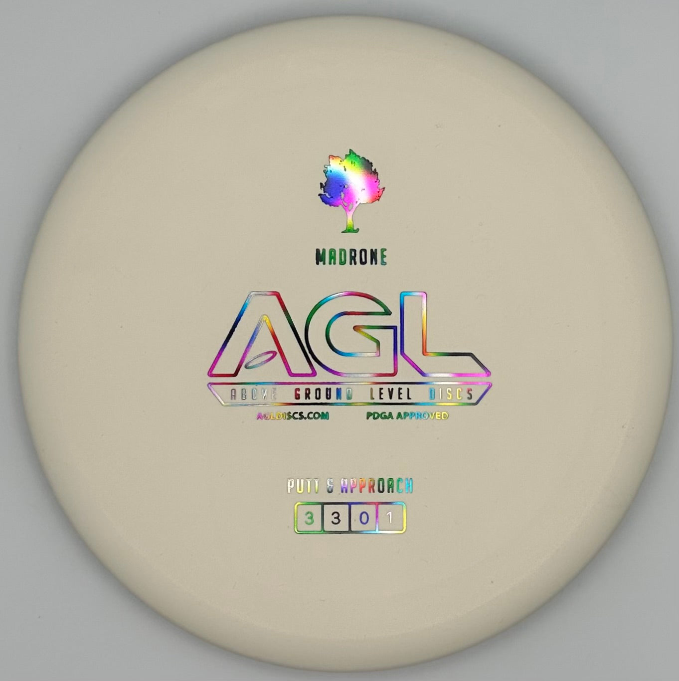 AGL Discs - Coconut White Woodland GLOW Madrone (AGL Bar Stamp)