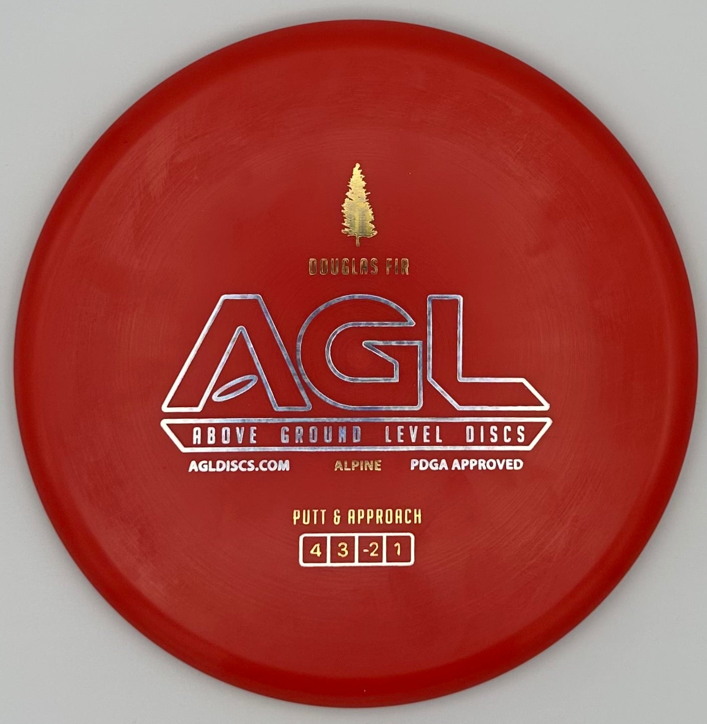 AGL Discs - Ribbon Red Alpine Douglas Fir (AGL Bar Stamp)
