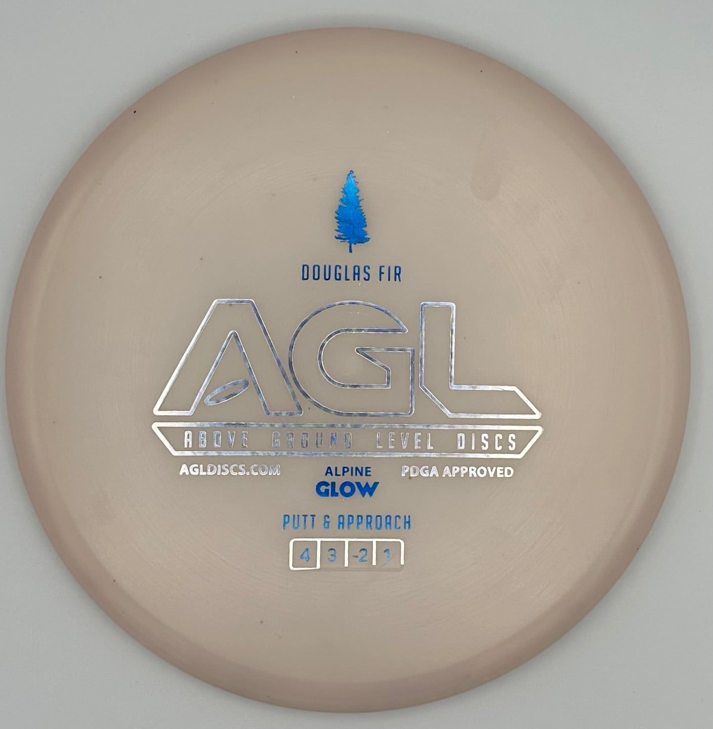 AGL Discs - Pearlescent Alpine GLOW Douglas Fir (AGL Bar Stamp)