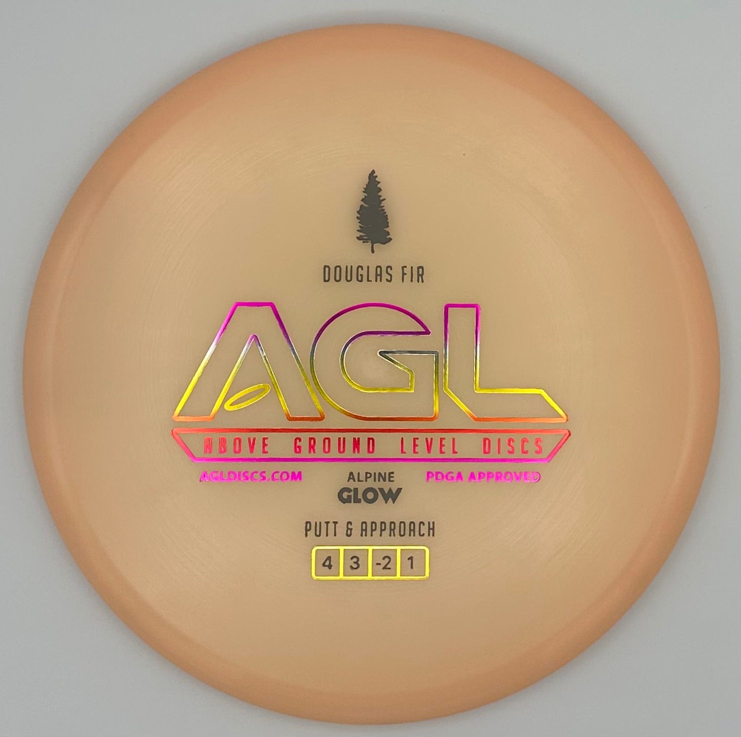 AGL Discs - Pearlescent Alpine GLOW Douglas Fir (AGL Bar Stamp)