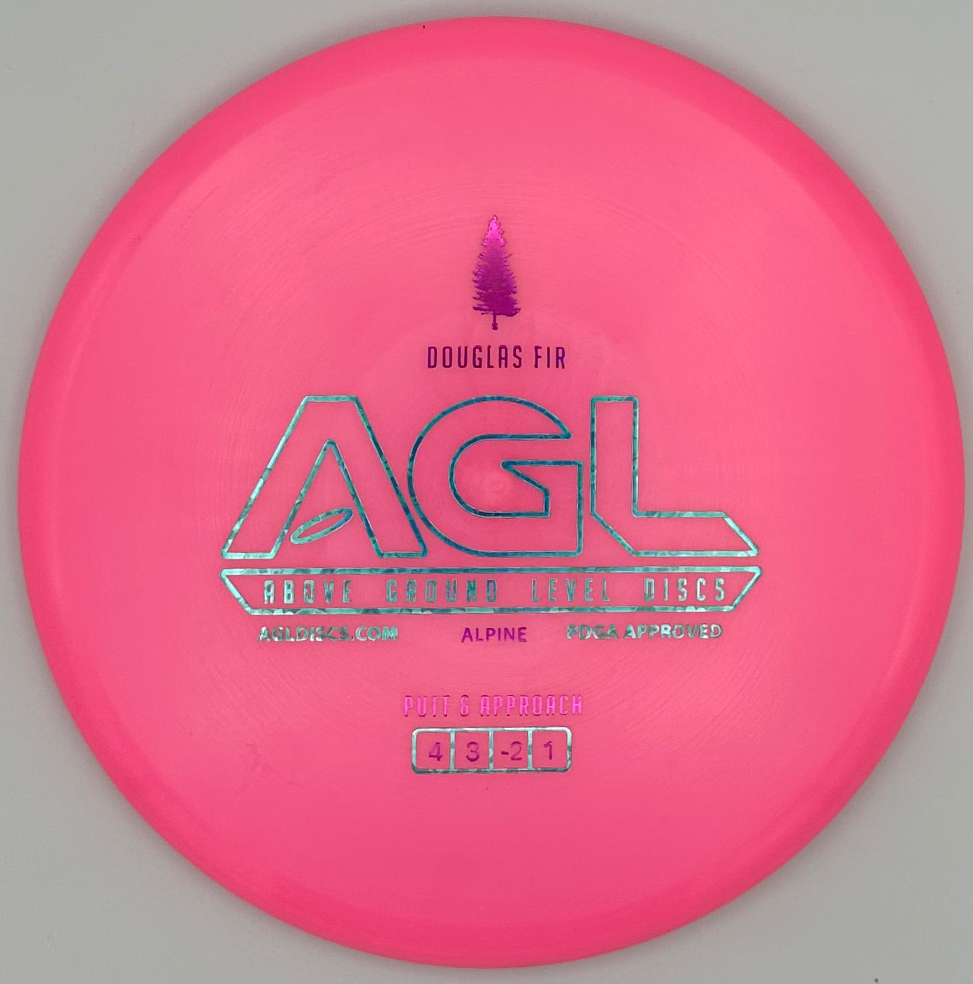 AGL Discs - Pink Alpine Boreal Douglas Fir (AGL Bar Stamp)