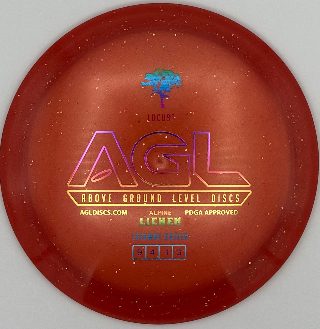 AGL Discs - Fiery Orange Alpine Lichen Locust (AGL Bar Stamp)