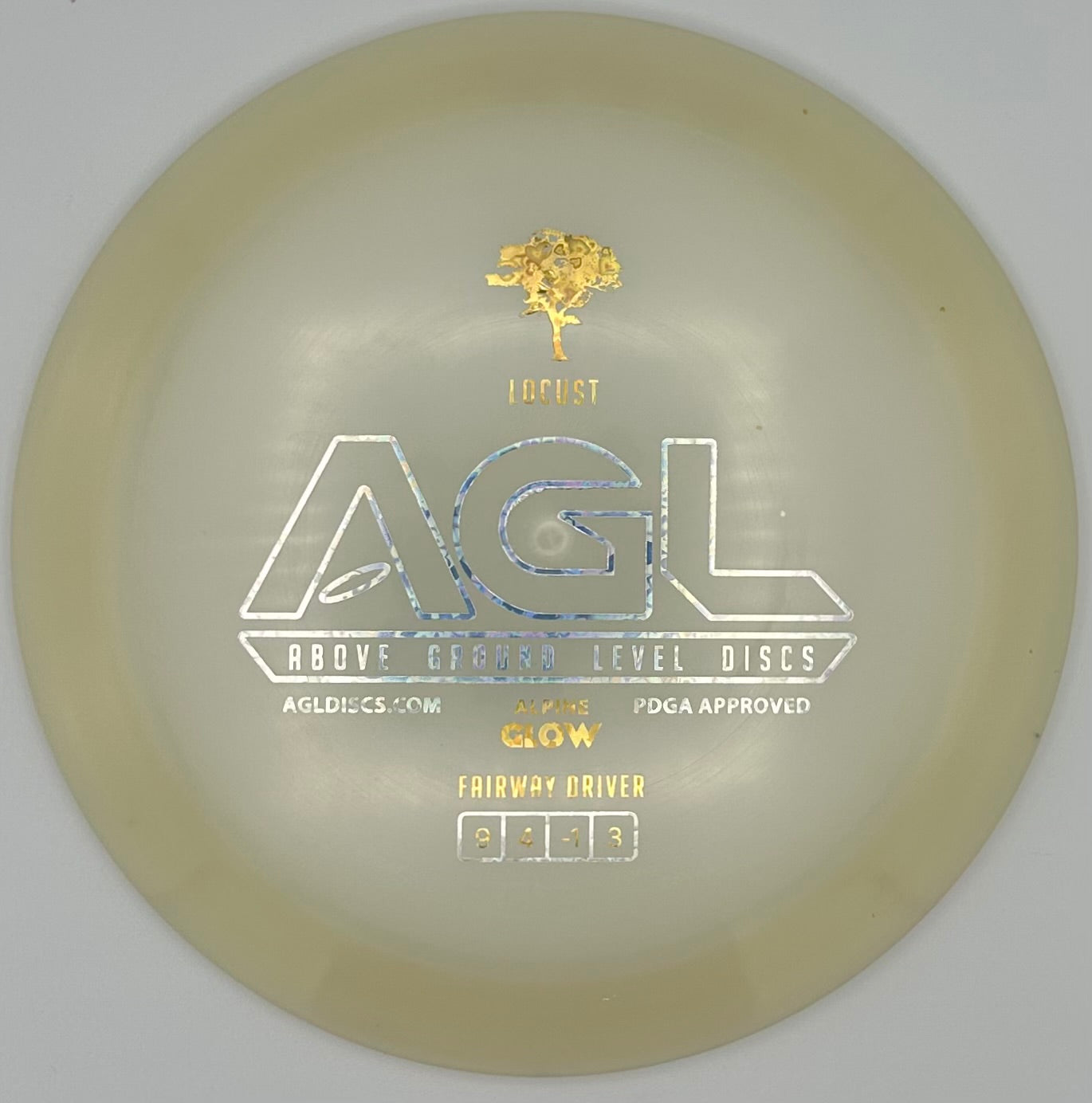 AGL Discs - Marshmallow GLOW Alpine Locust (AGL Bar Stamp)