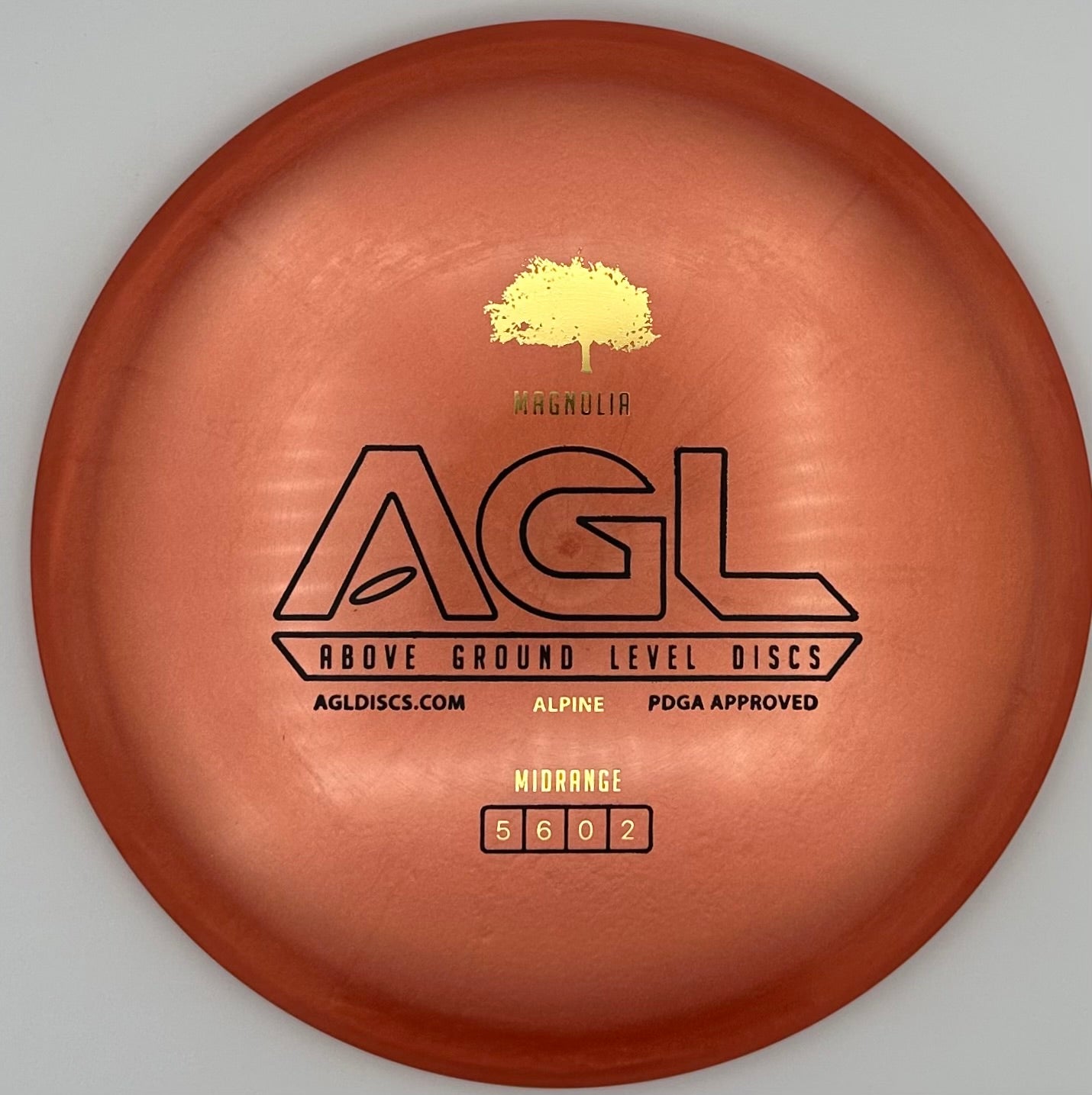 AGL Discs - Burnt Orange Alpine Magnolia (AGL Bar Stamp)