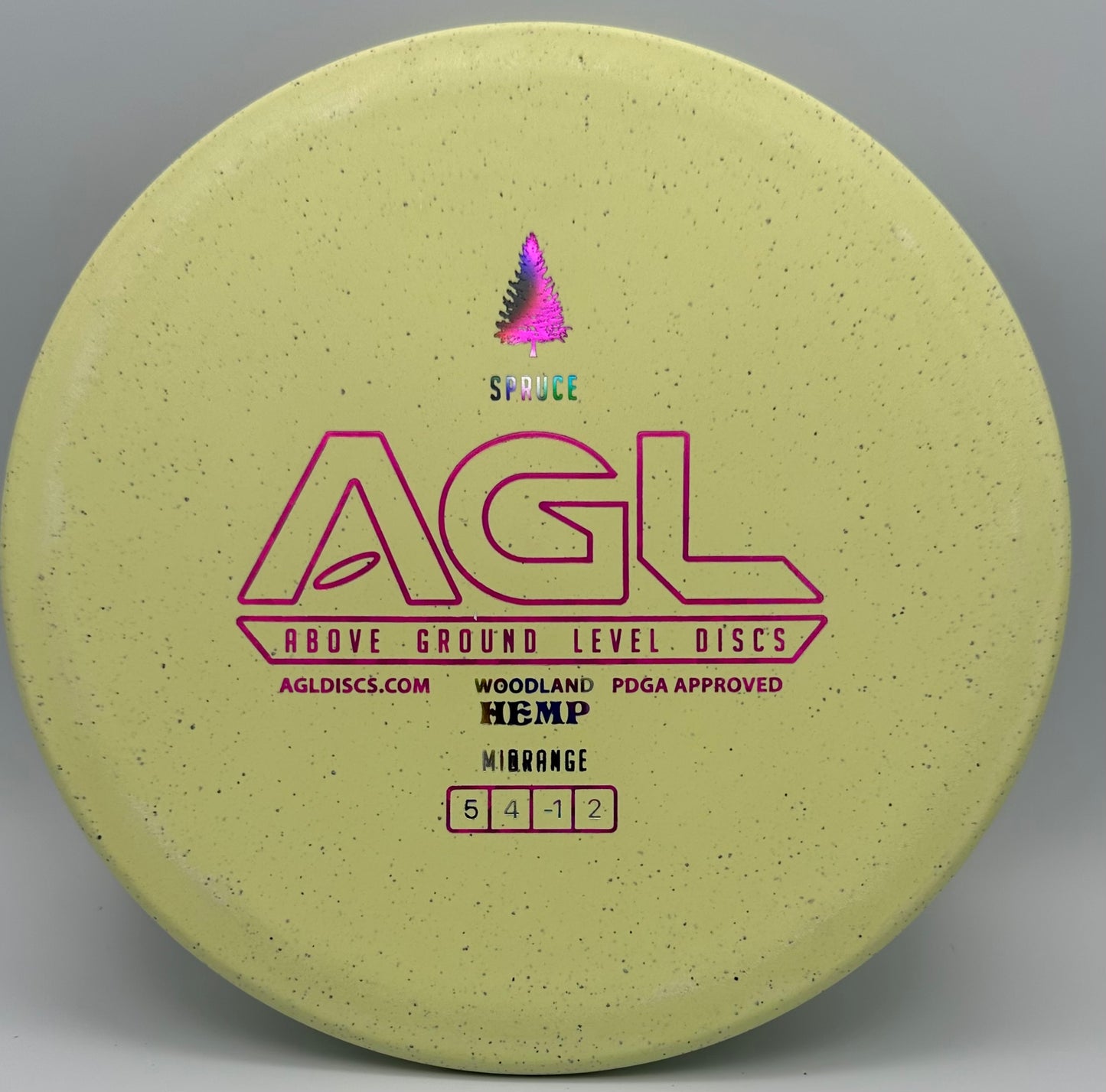 AGL Discs -Lemon Lime Woodland Hemp Spruce (AGL Bar Logo)