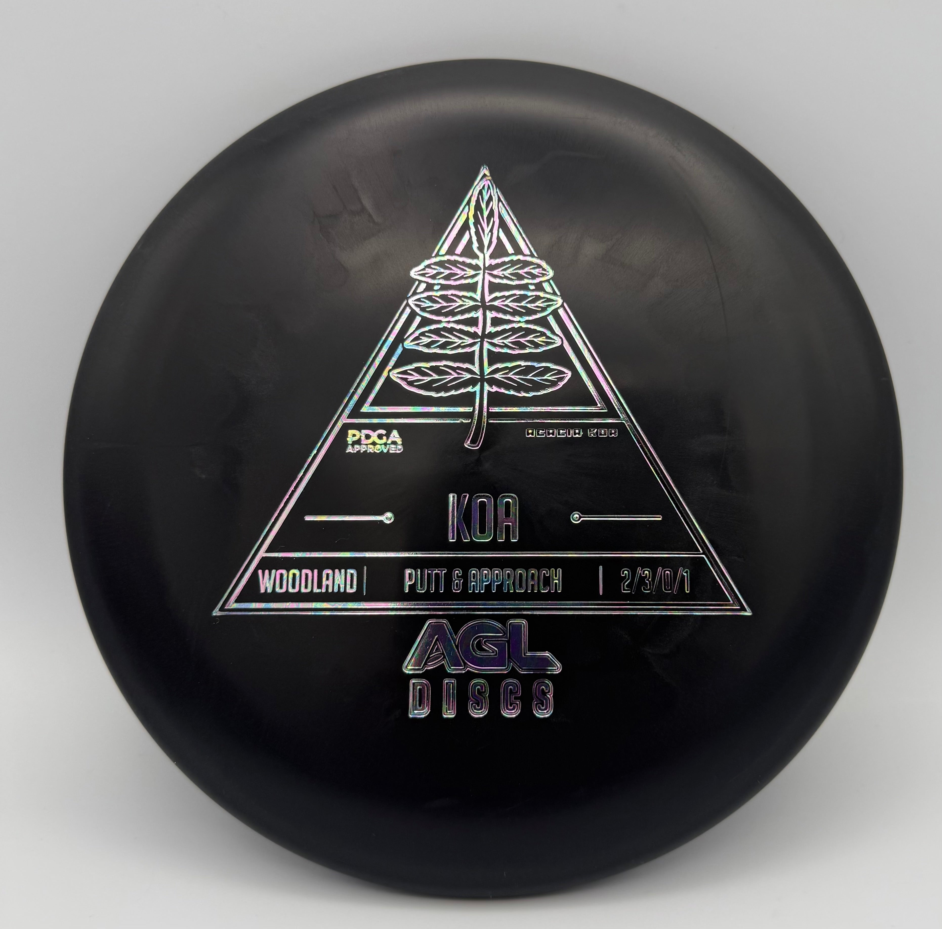 AGL Discs - Black Woodland Koa (Stock Stamp)