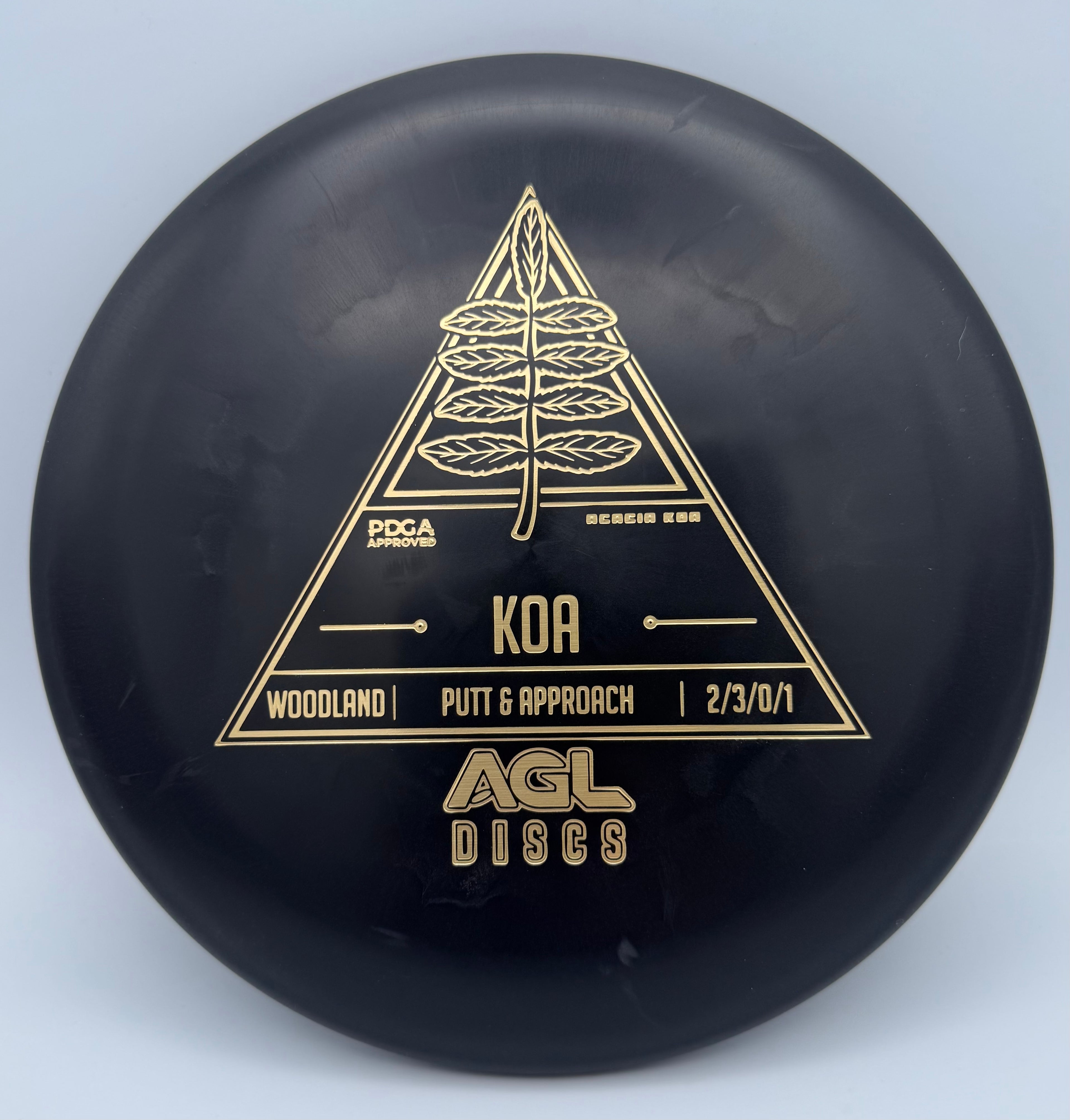 AGL Discs - Black Woodland Koa (Stock Stamp)