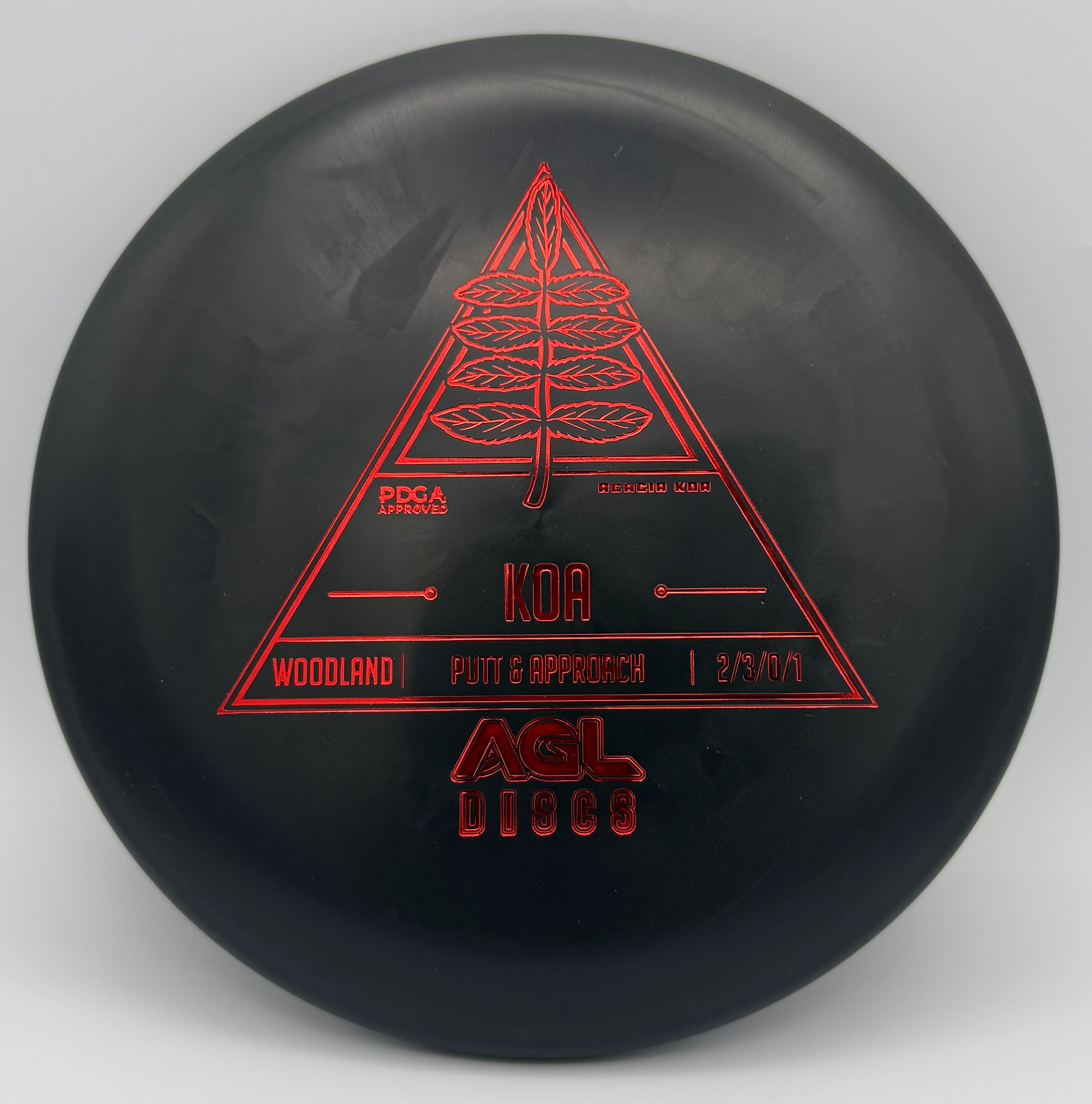 AGL Discs - Black Woodland Koa (Stock Stamp)
