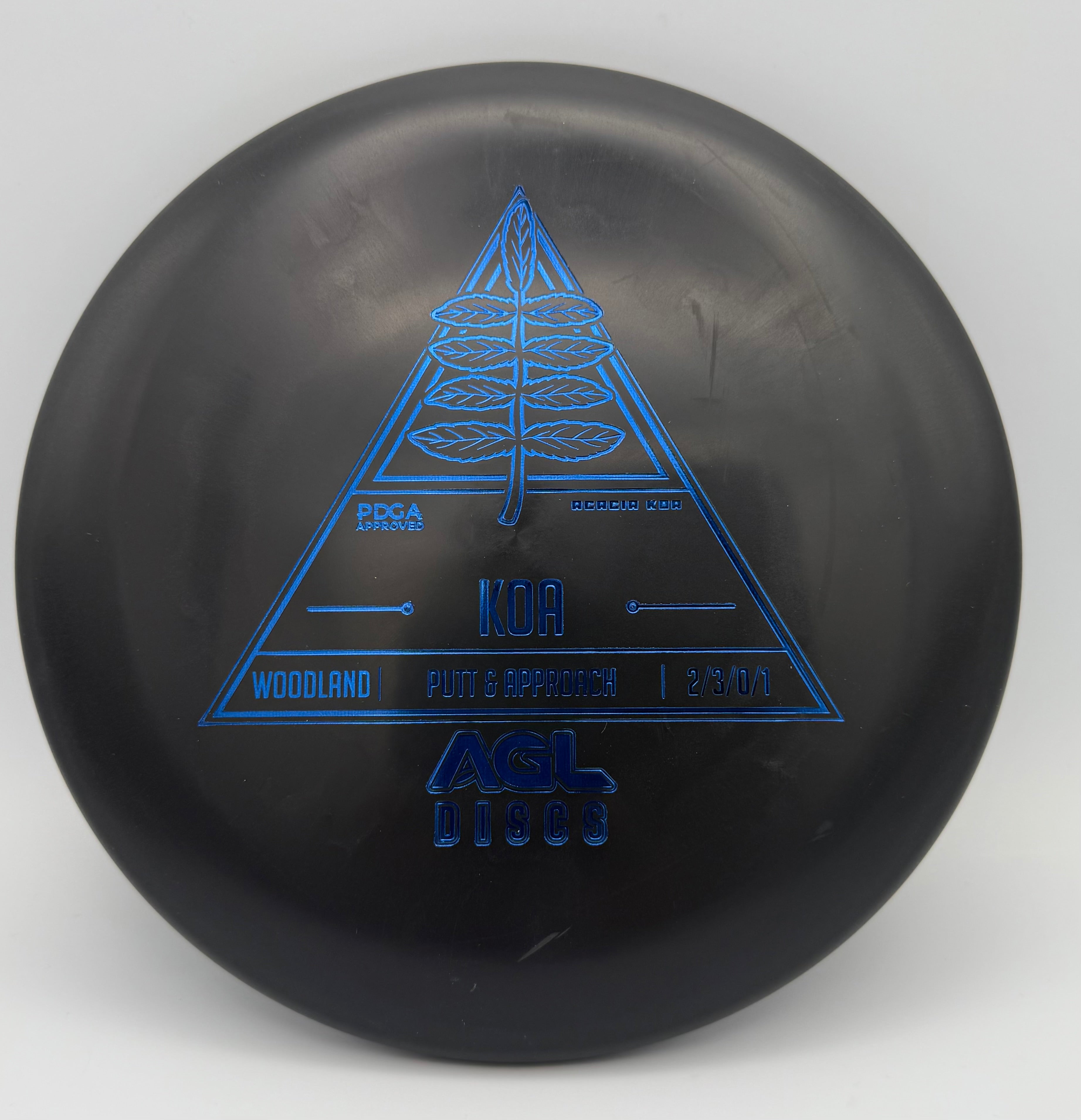 AGL Discs - Black Woodland Koa (Stock Stamp)