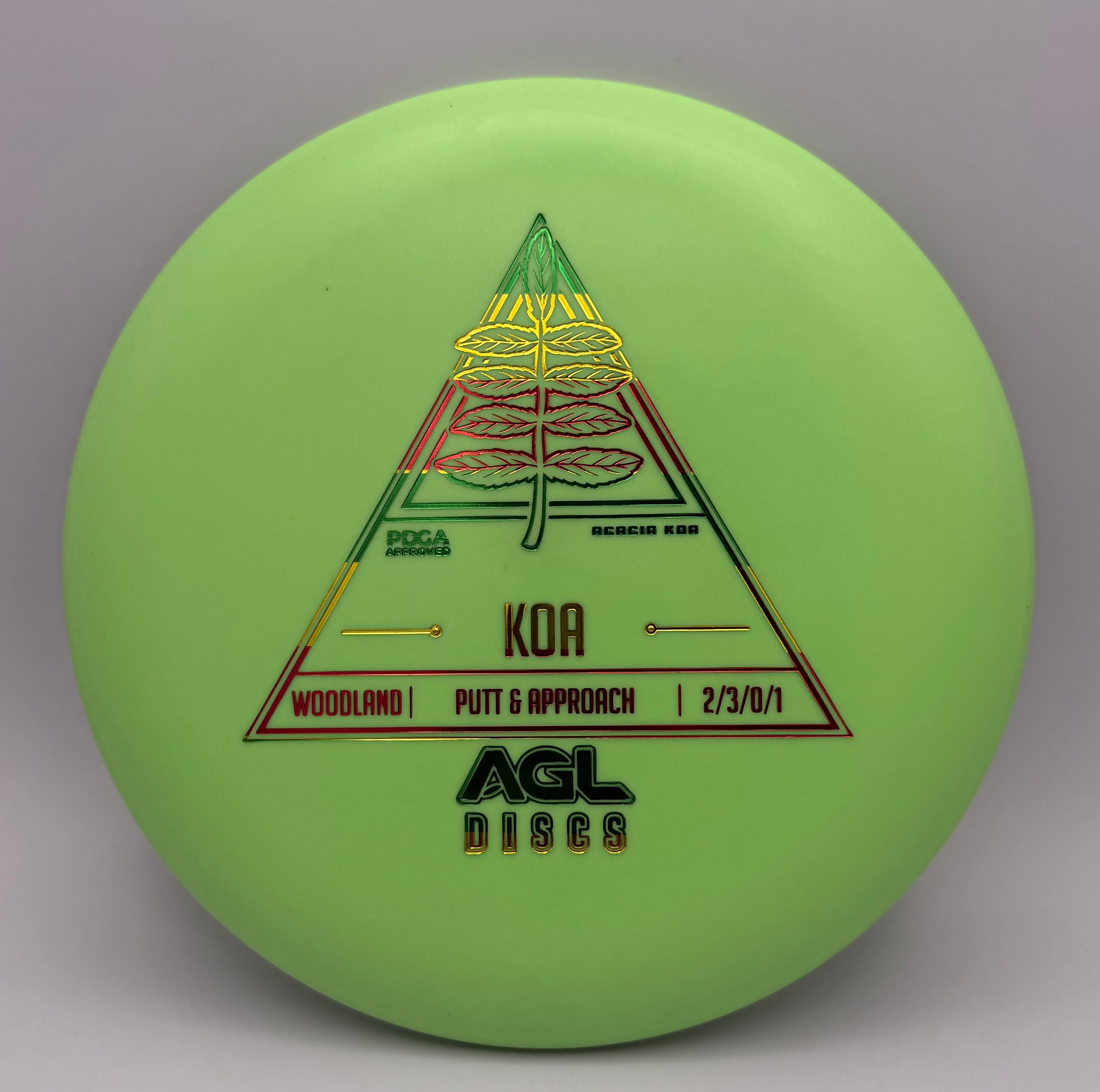 AGL Discs - Green Woodland Koa (Stock Stamp)
