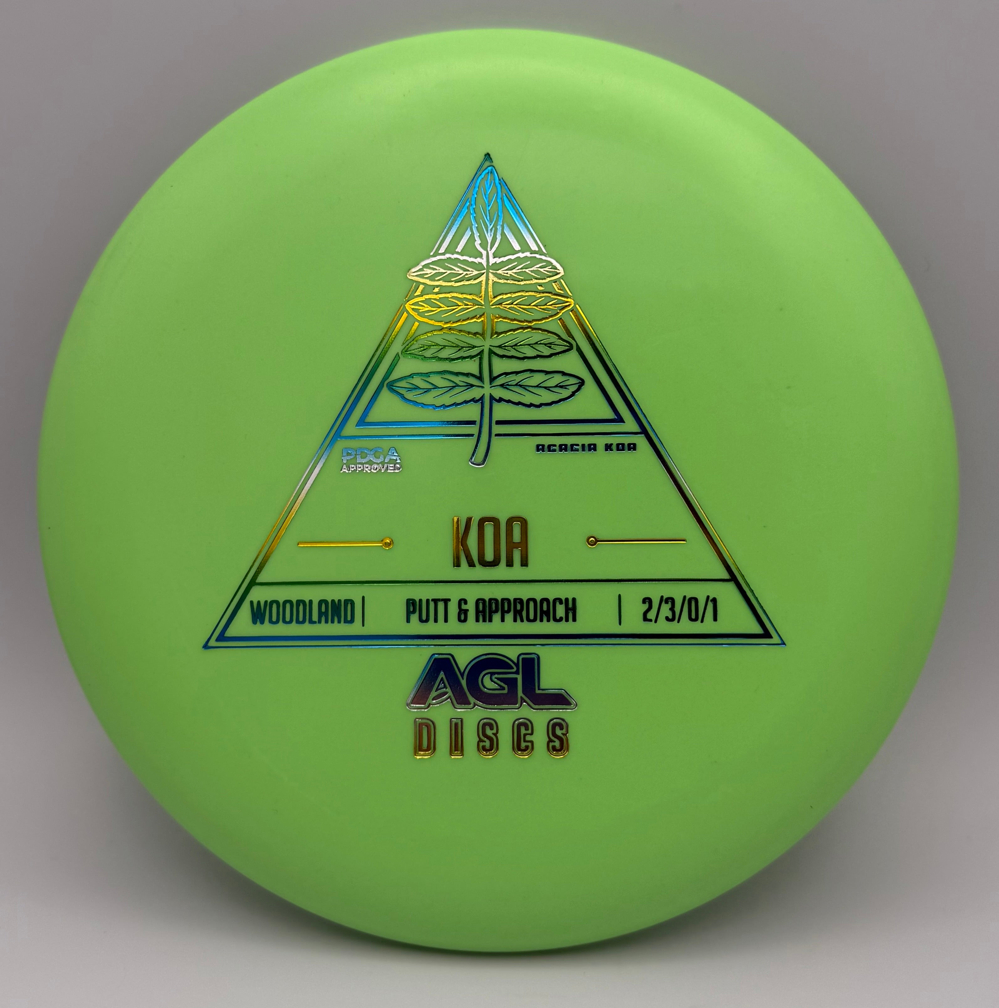 AGL Discs - Green Woodland Koa (Stock Stamp)