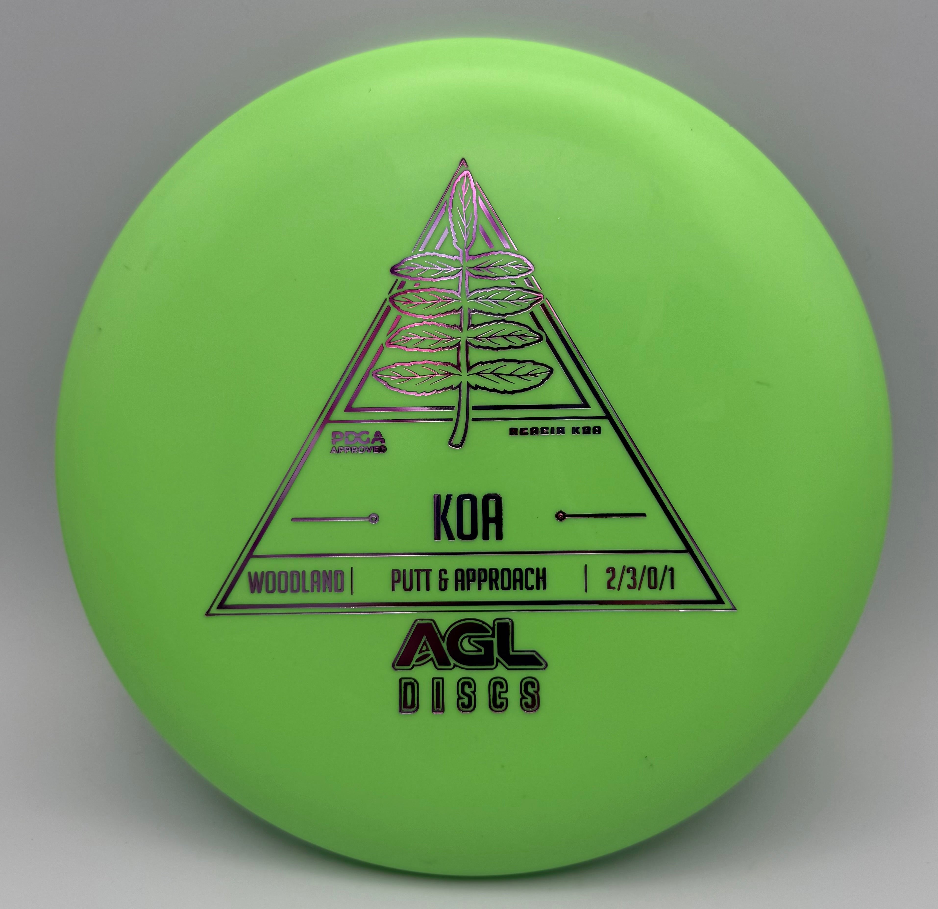 AGL Discs - Green Woodland Koa (Stock Stamp)