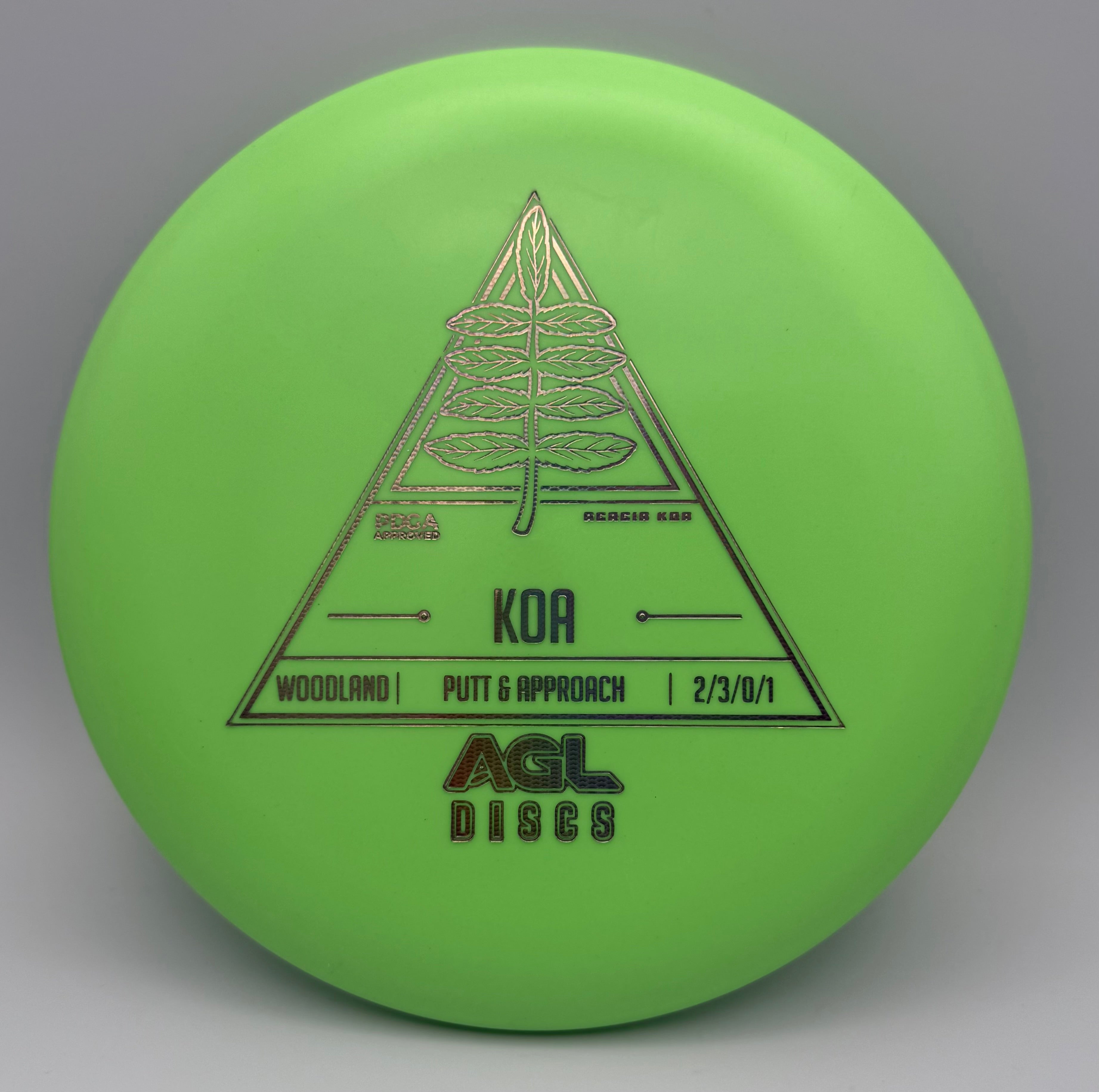 AGL Discs - Green Woodland Koa (Stock Stamp)