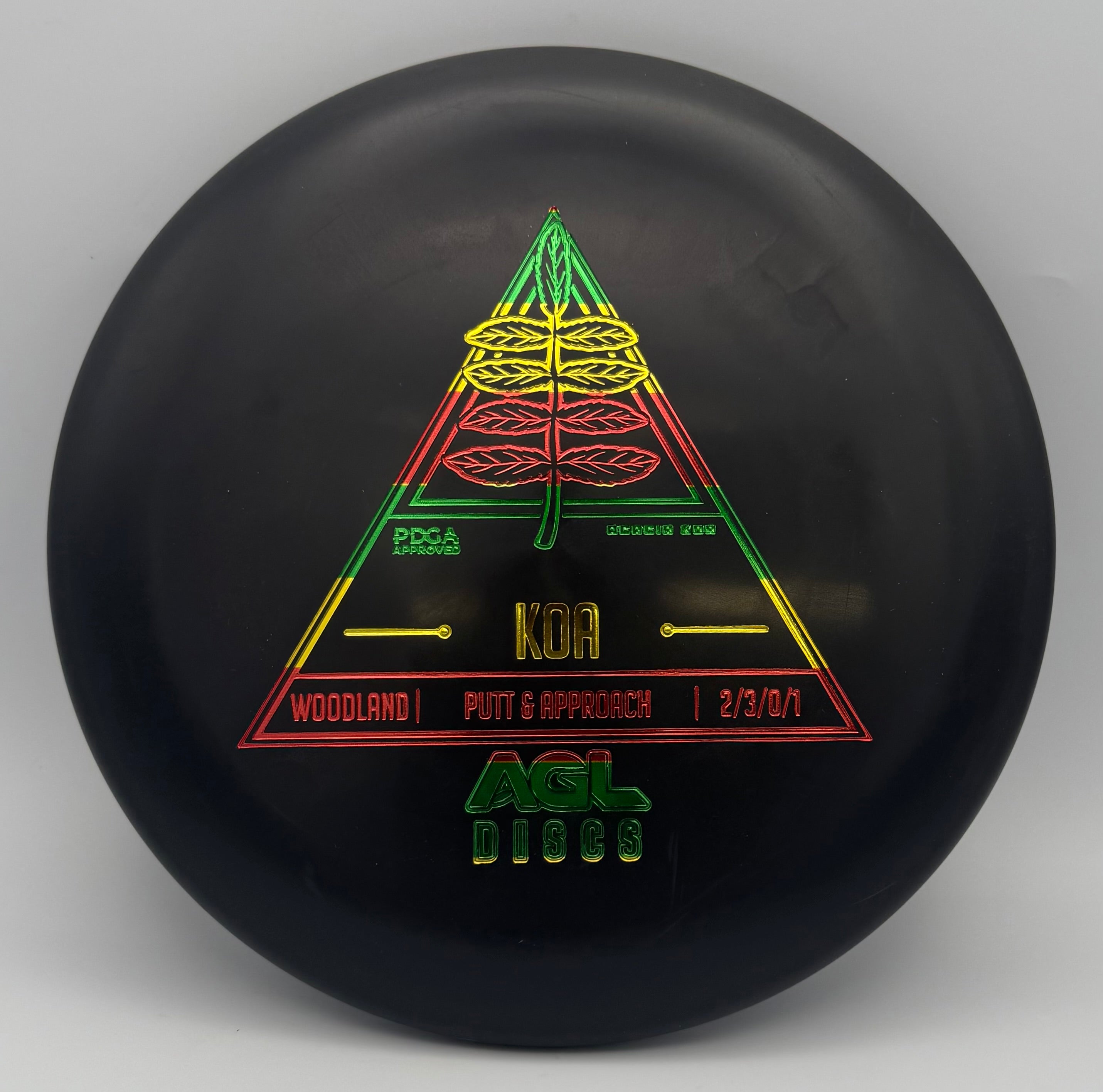 AGL Discs - Black Woodland Koa (Stock Stamp)