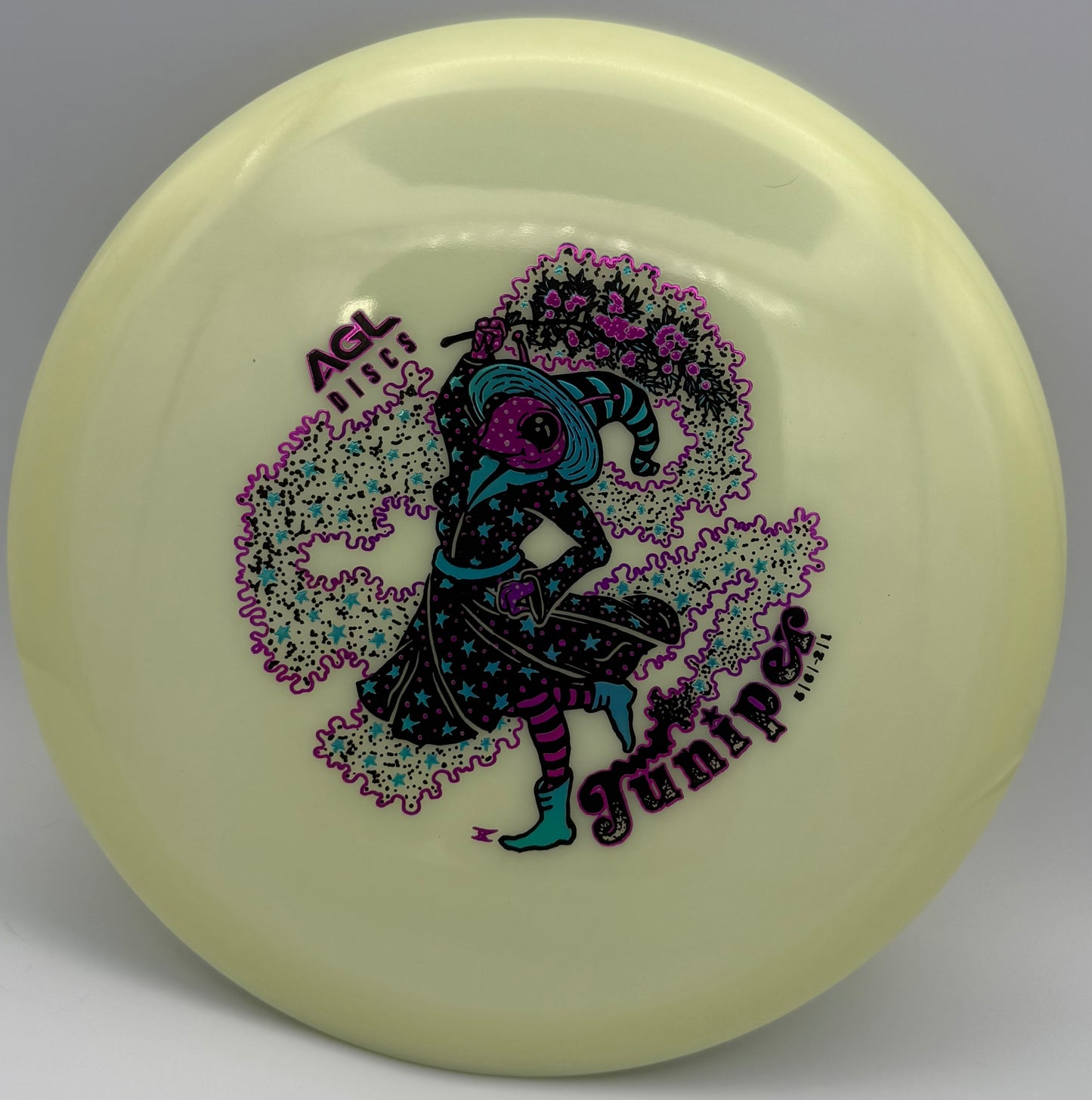 AGL Discs - Natural Alpine Glow Juniper (Junebug Stamp by Ripper Studios)