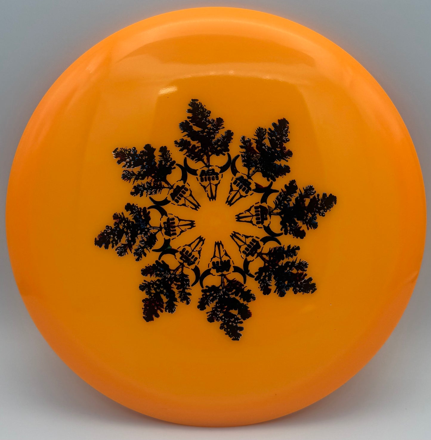 AGL Discs - Orange Alpine Glow Juniper (Mandala Stamp by Rudi Bega)