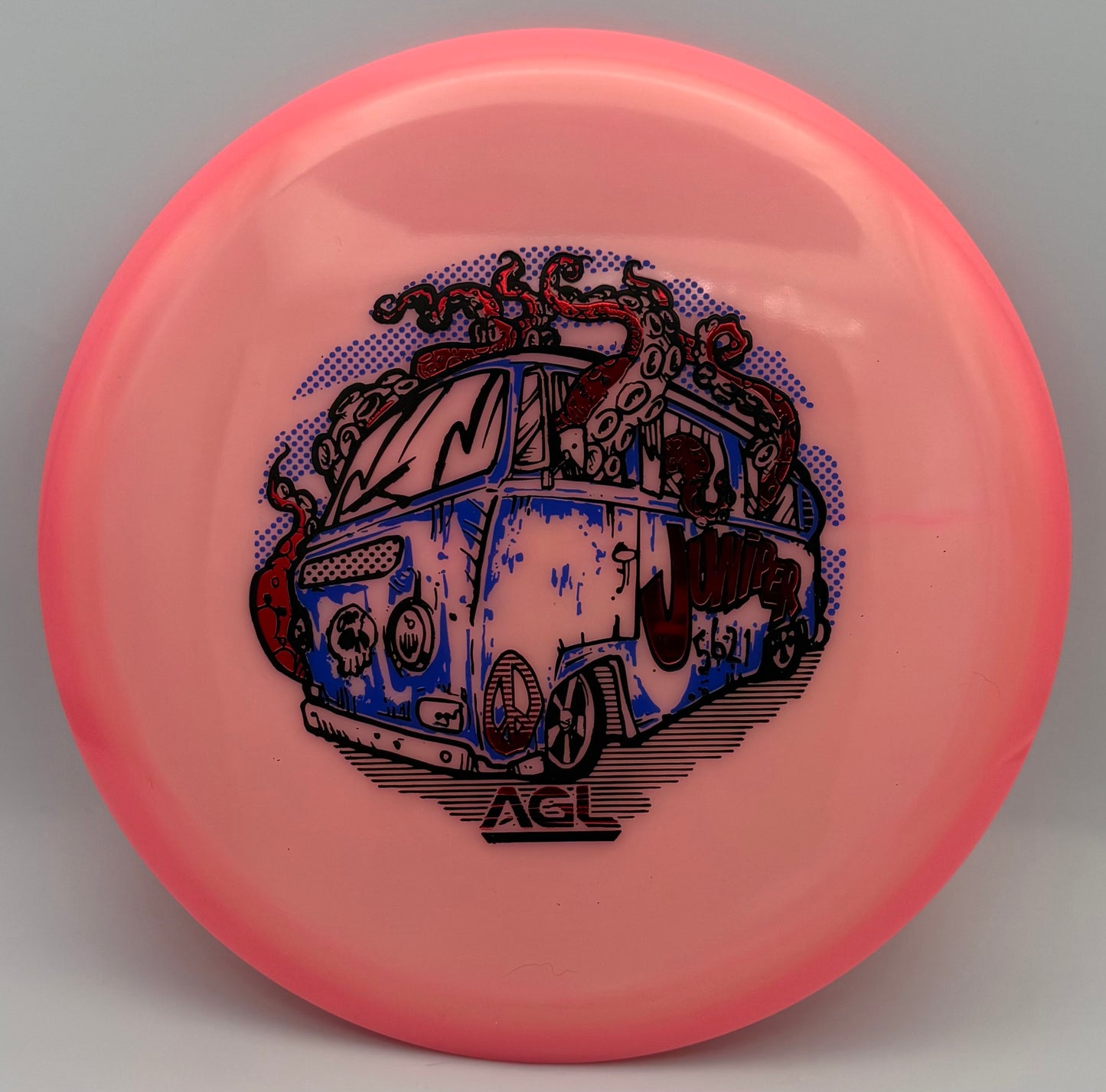 AGL Discs - Pink Alpine Glow Juniper (Octo Bus Stamp by Jef Wind)