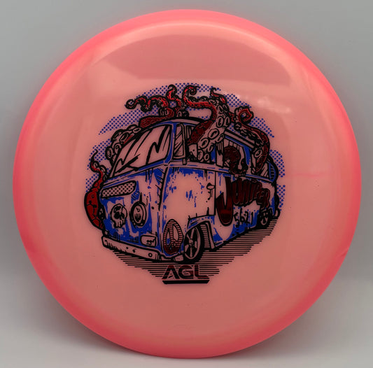 AGL Discs - Pink Alpine Glow Juniper (Octo Bus Stamp by Jef Wind)