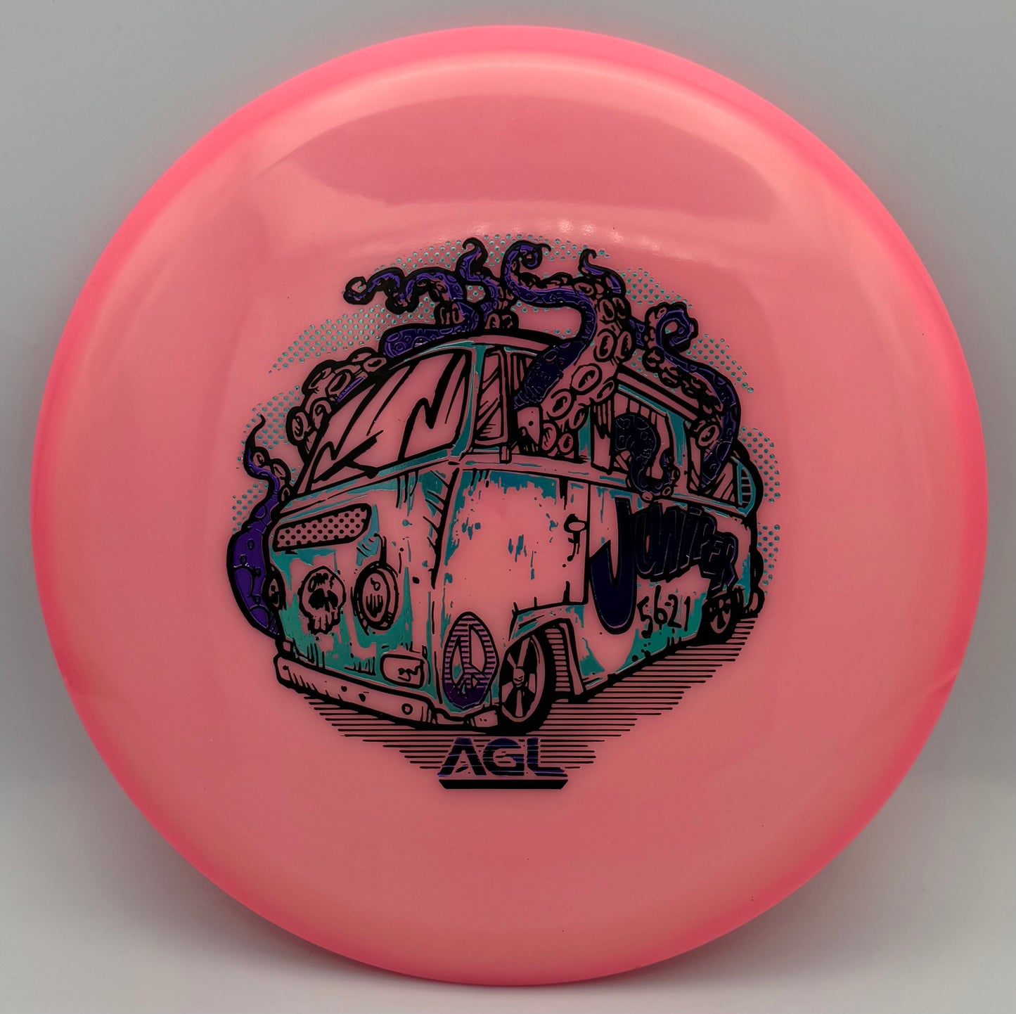 AGL Discs - Pink Alpine Glow Juniper (Octo Bus Stamp by Jef Wind)