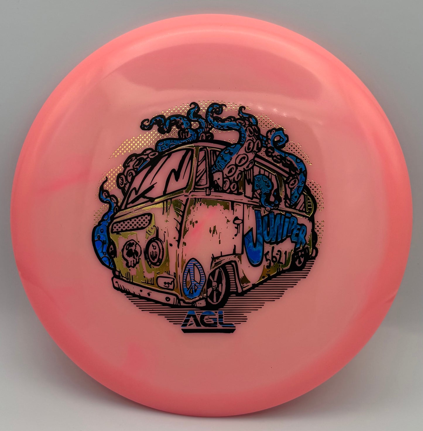 AGL Discs - Pink Alpine Glow Juniper (Octo Bus Stamp by Jef Wind)